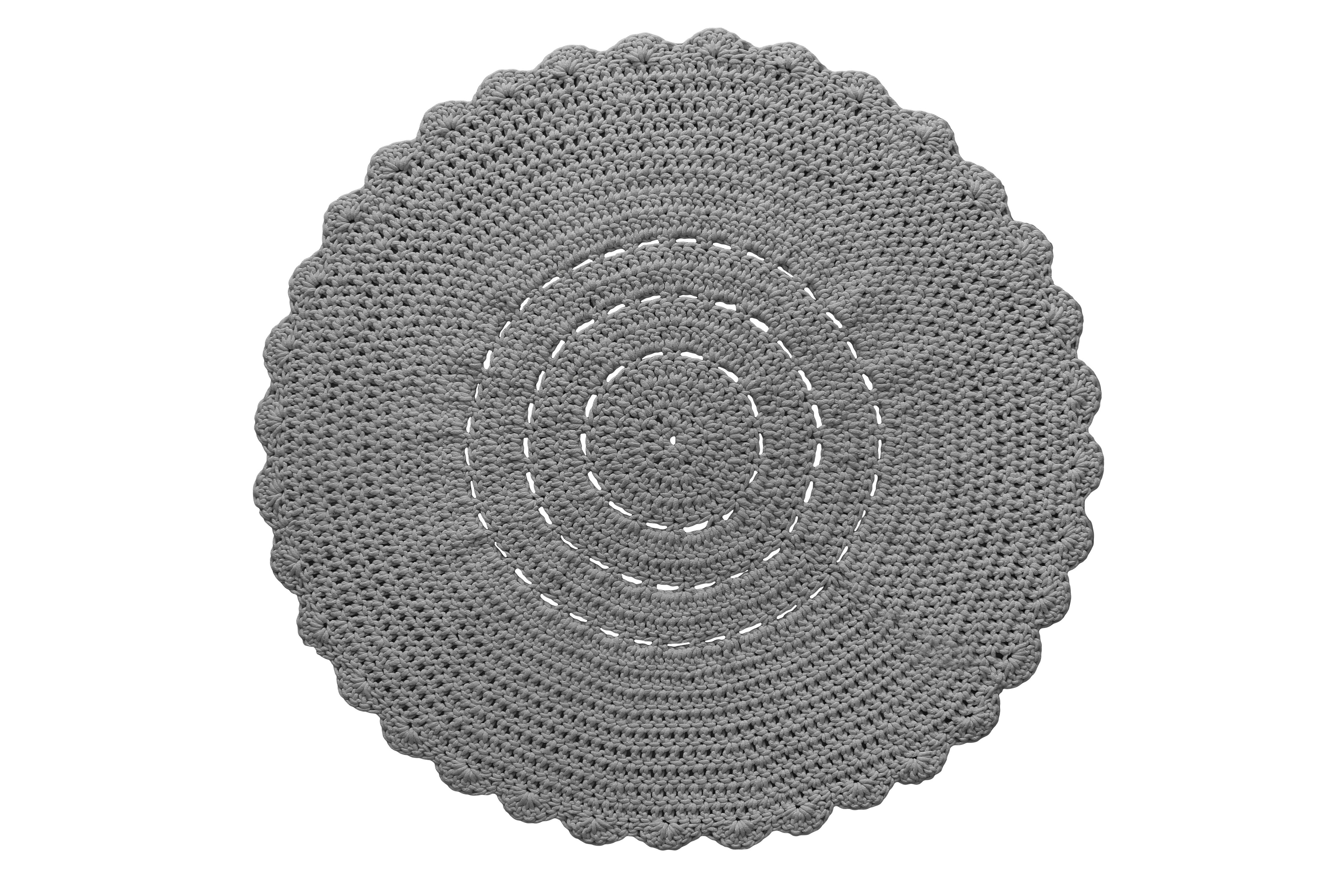 Zuri House Crochet Doily Rug | DARK GREY - 130 cm