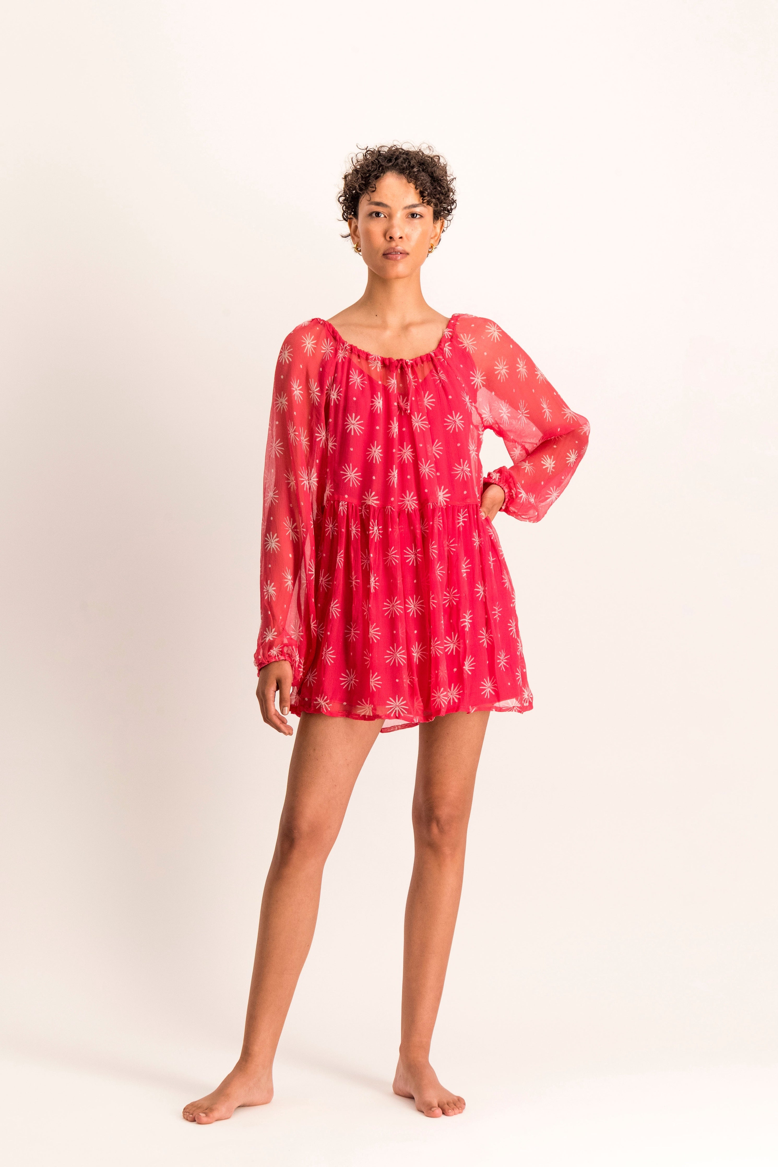 Cloe Cassandro Pandora Mini Dress - Raspberry Sun - XS