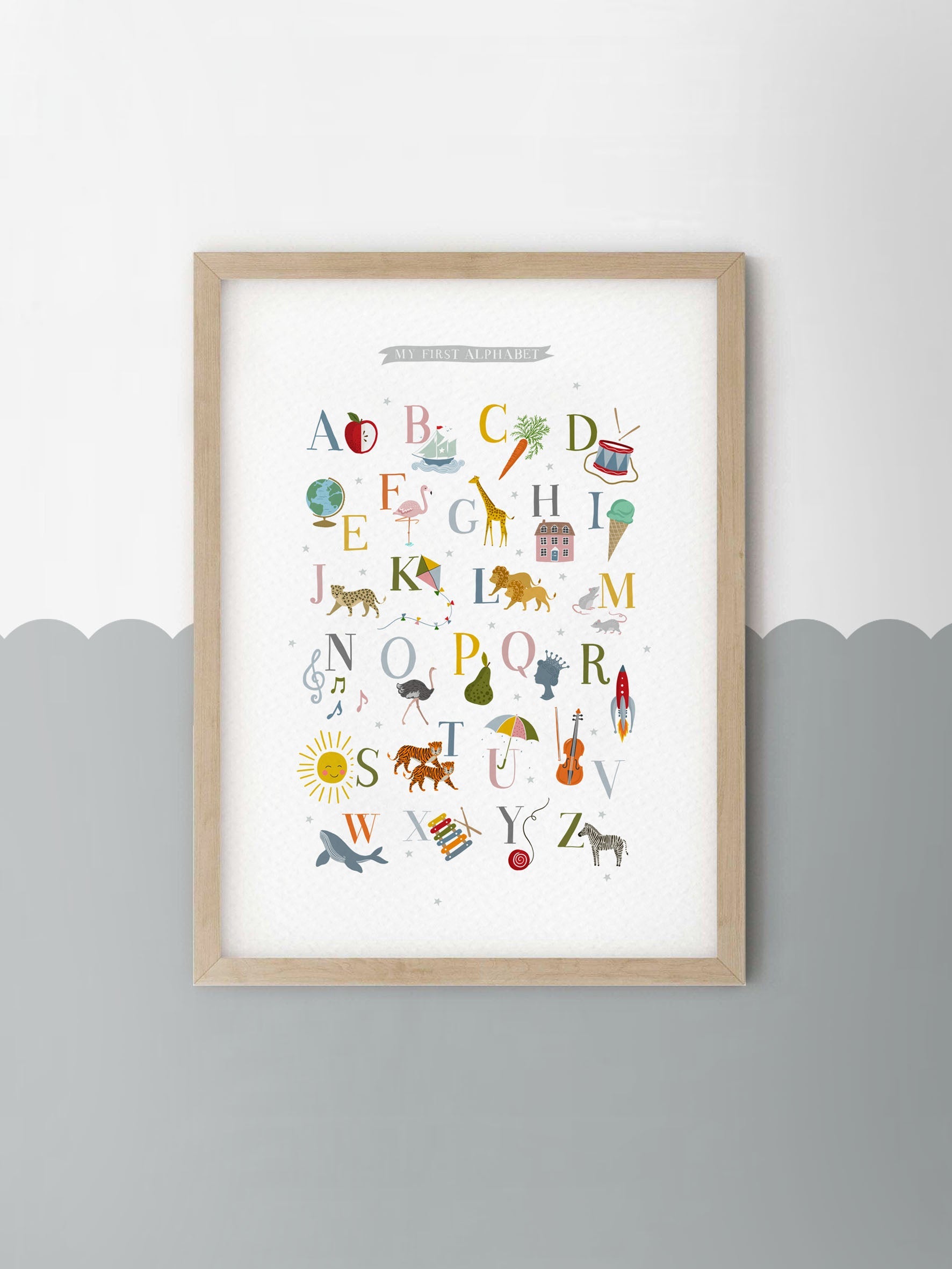 Ducks In A Row My First Alphabet Nursery Wall Print - A4