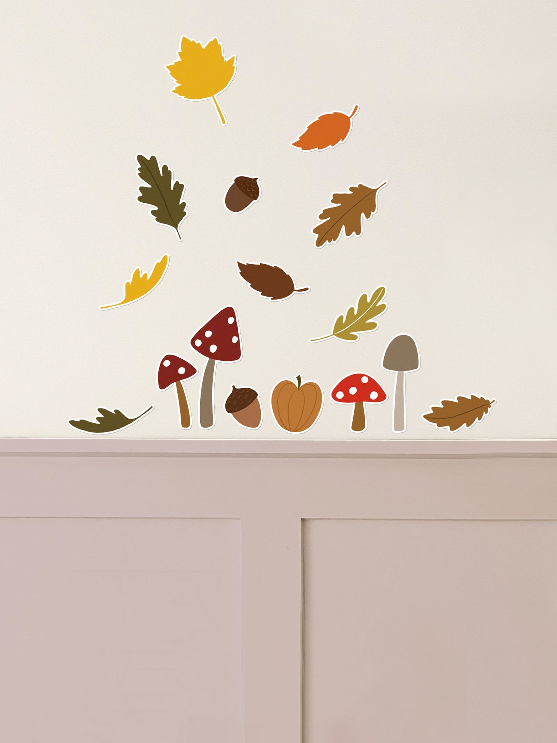 Ducks In A Row Autumnal Wall Stickers | Eco-Friendly, Removable, Reusable, Fabric Wall Stickers