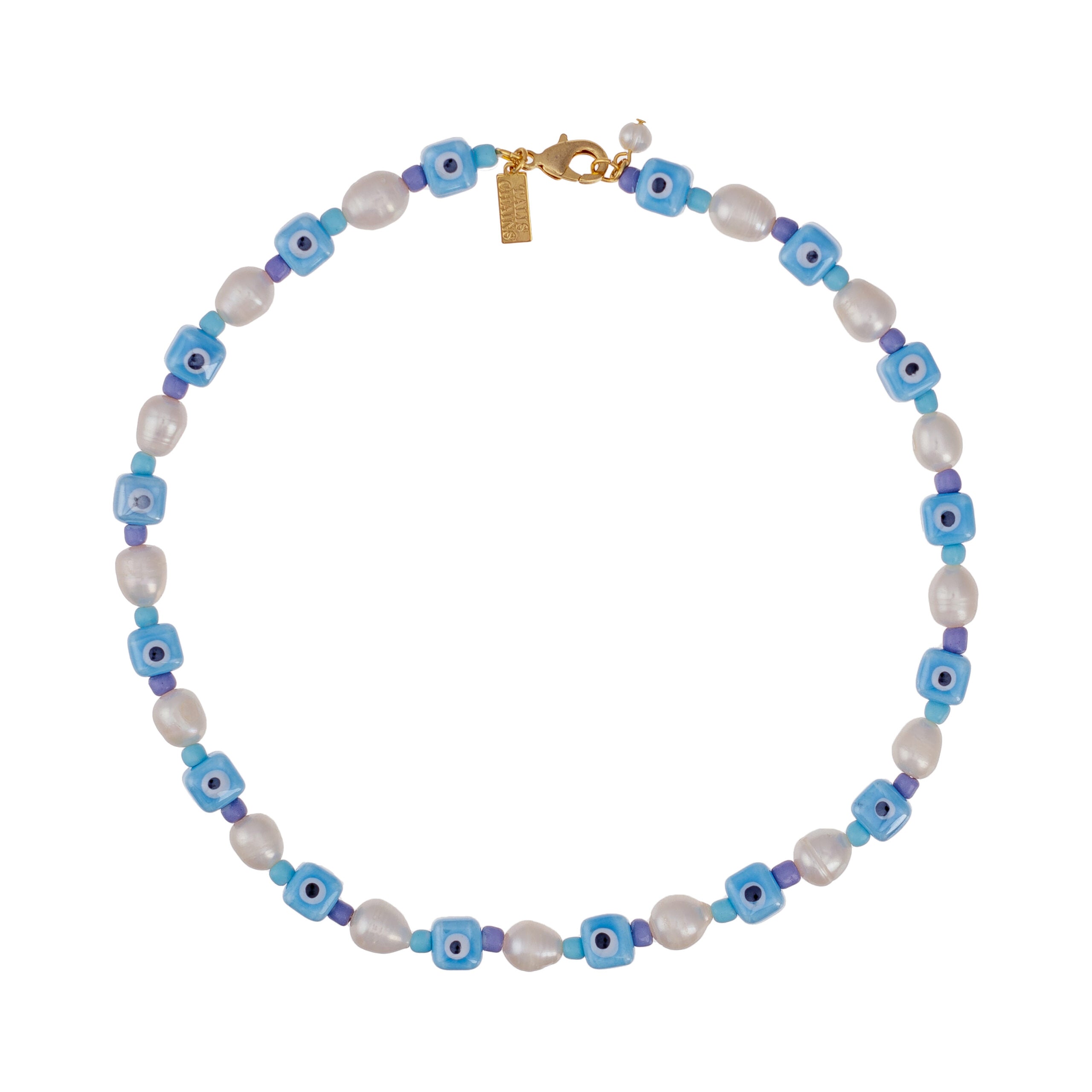 Talis Chains Eye Spy Pearl Necklace- Blue