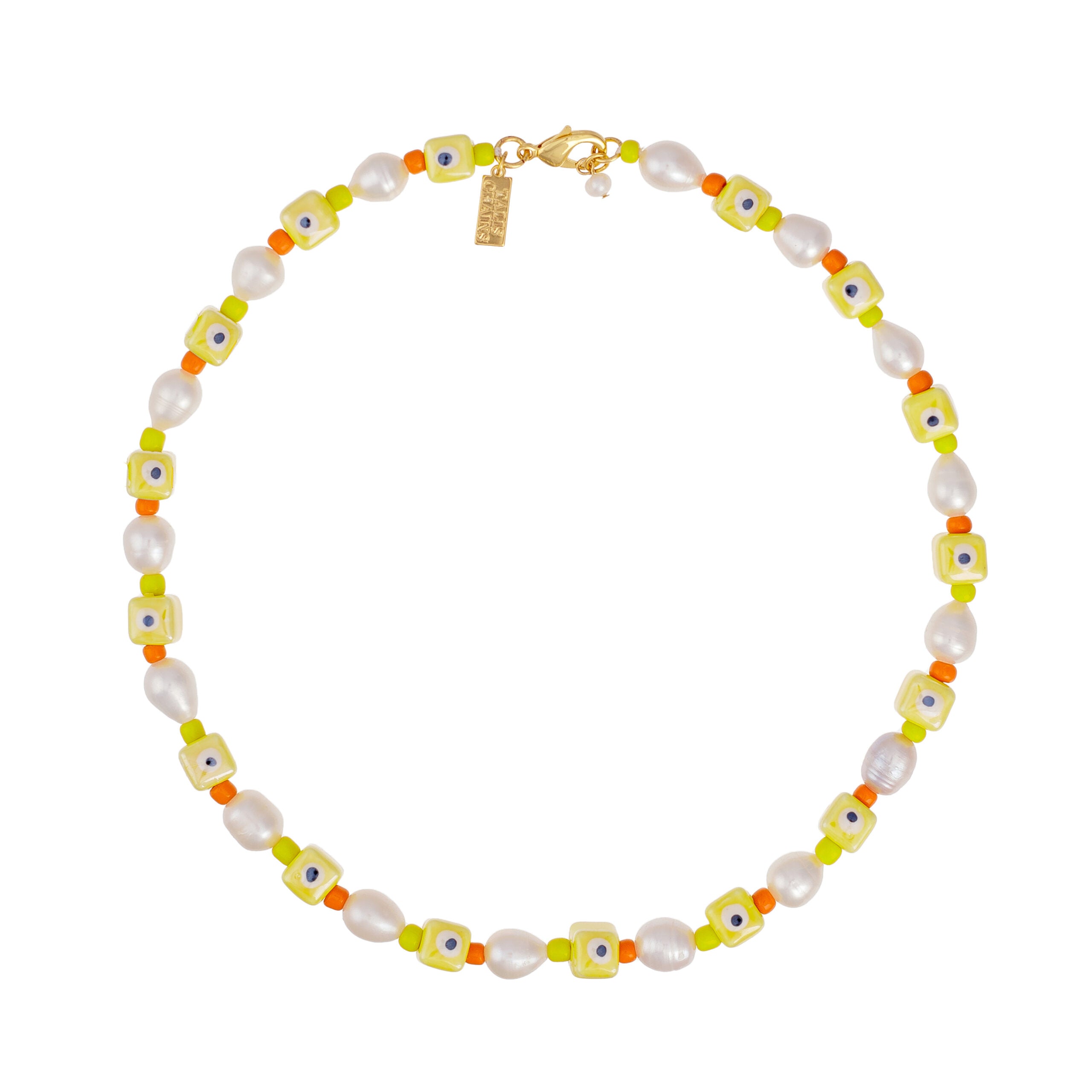 Talis Chains Eye Spy Pearl Necklace - Yellow