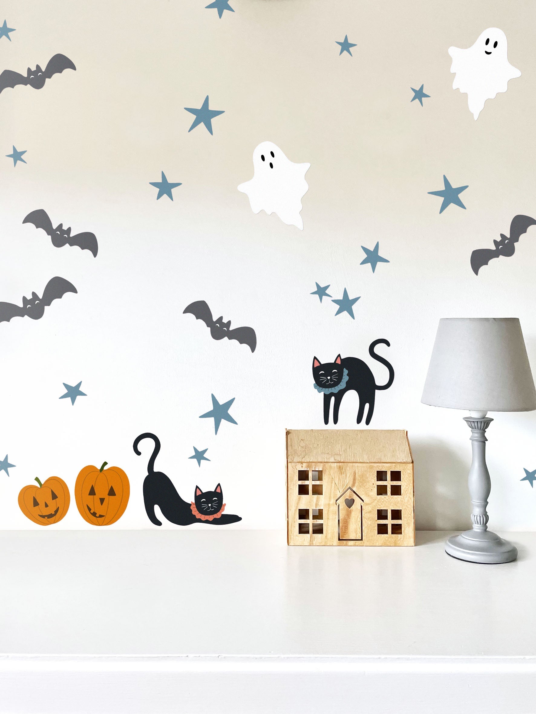 Ducks In A Row Halloween Wall Stickers | Eco-Friendly, Removable, Reusable, Fabric Wall Stickers