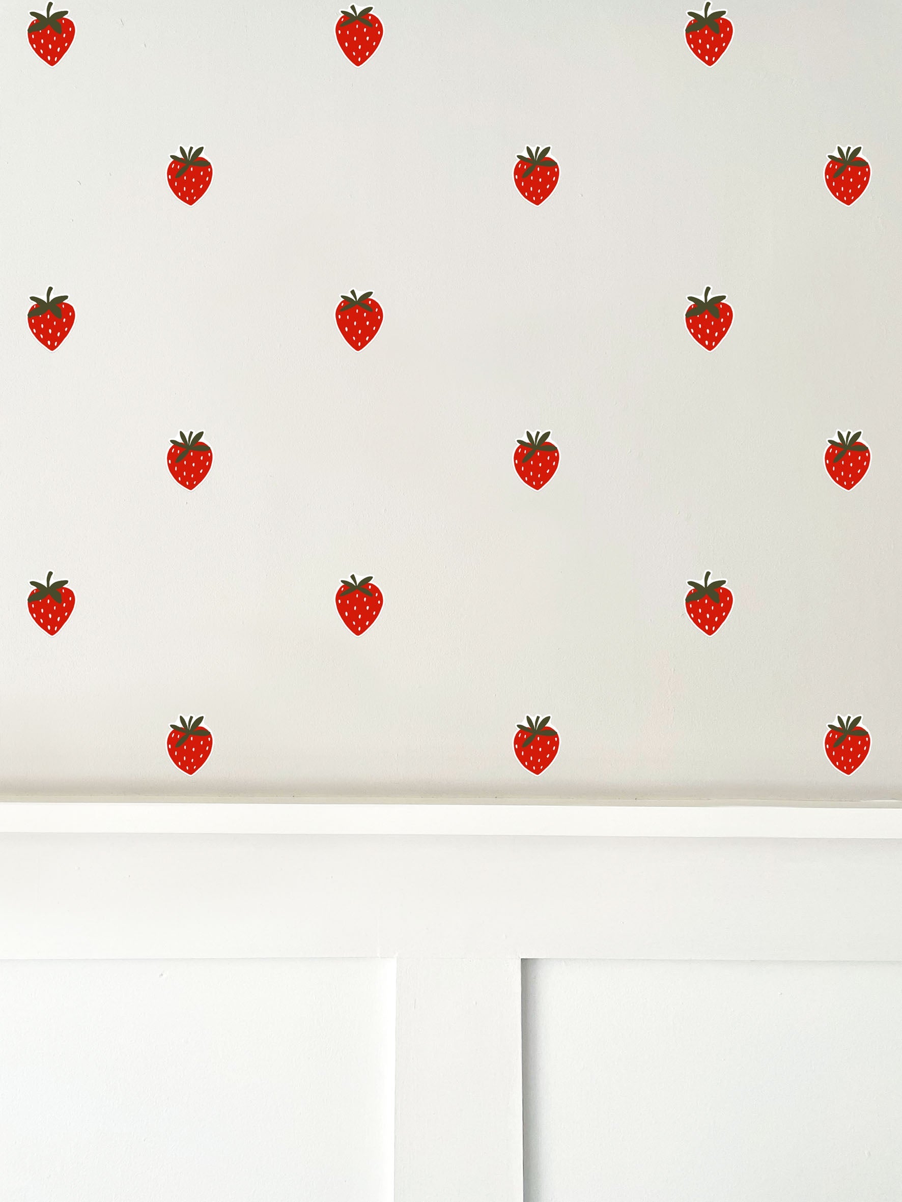 Ducks In A Row Strawberry Wall Stickers | Eco-Friendly, Removable, Reusable, Fabric Wall Stickers