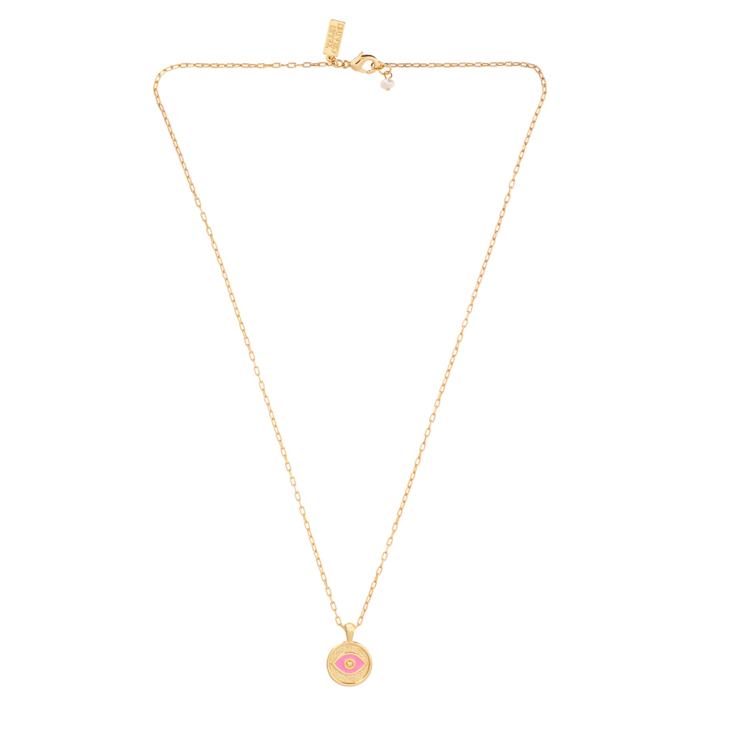 Talis Chains Evil Eye Pendant Necklace - Pink