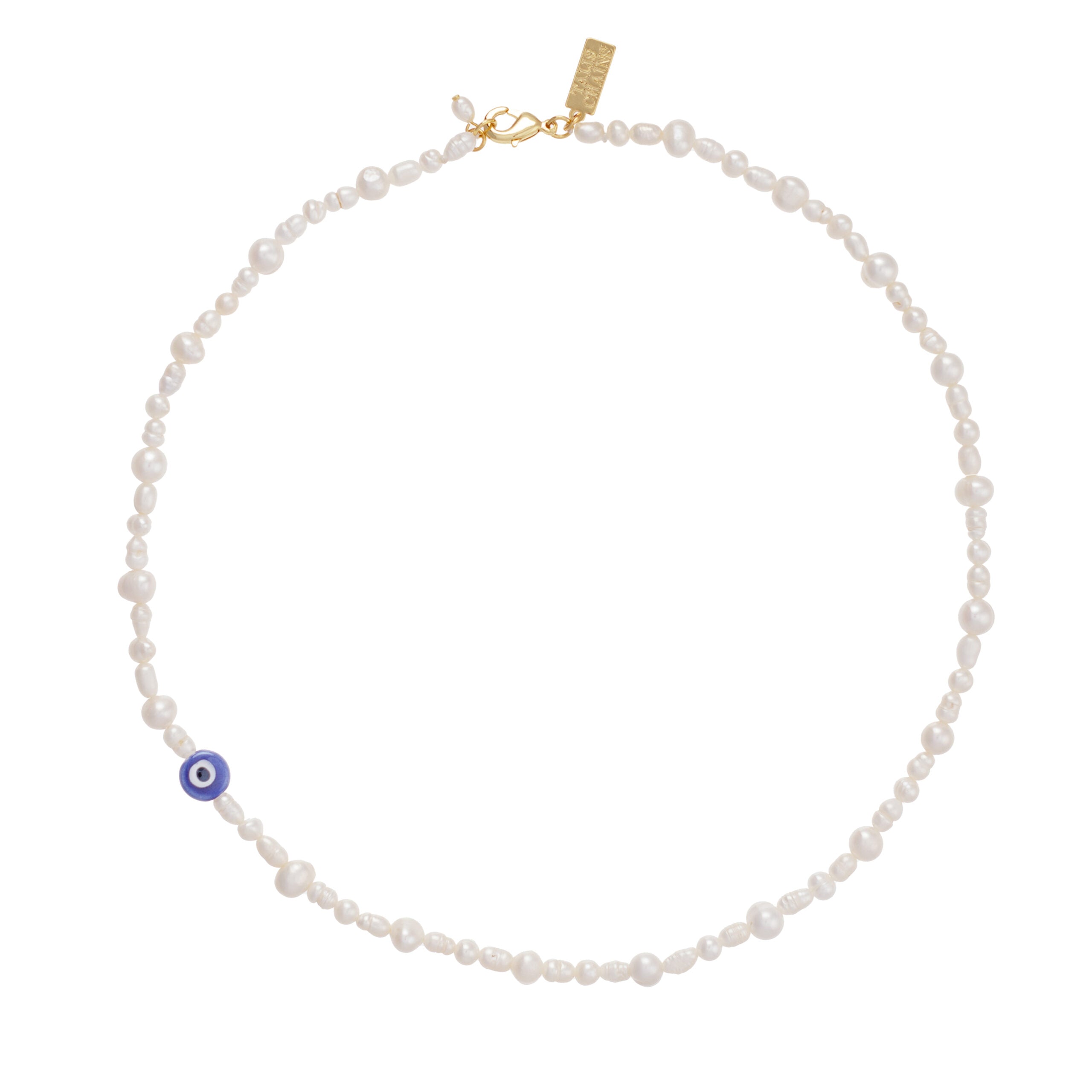 Talis Chains Evil Eye Pearl Necklace- Navy