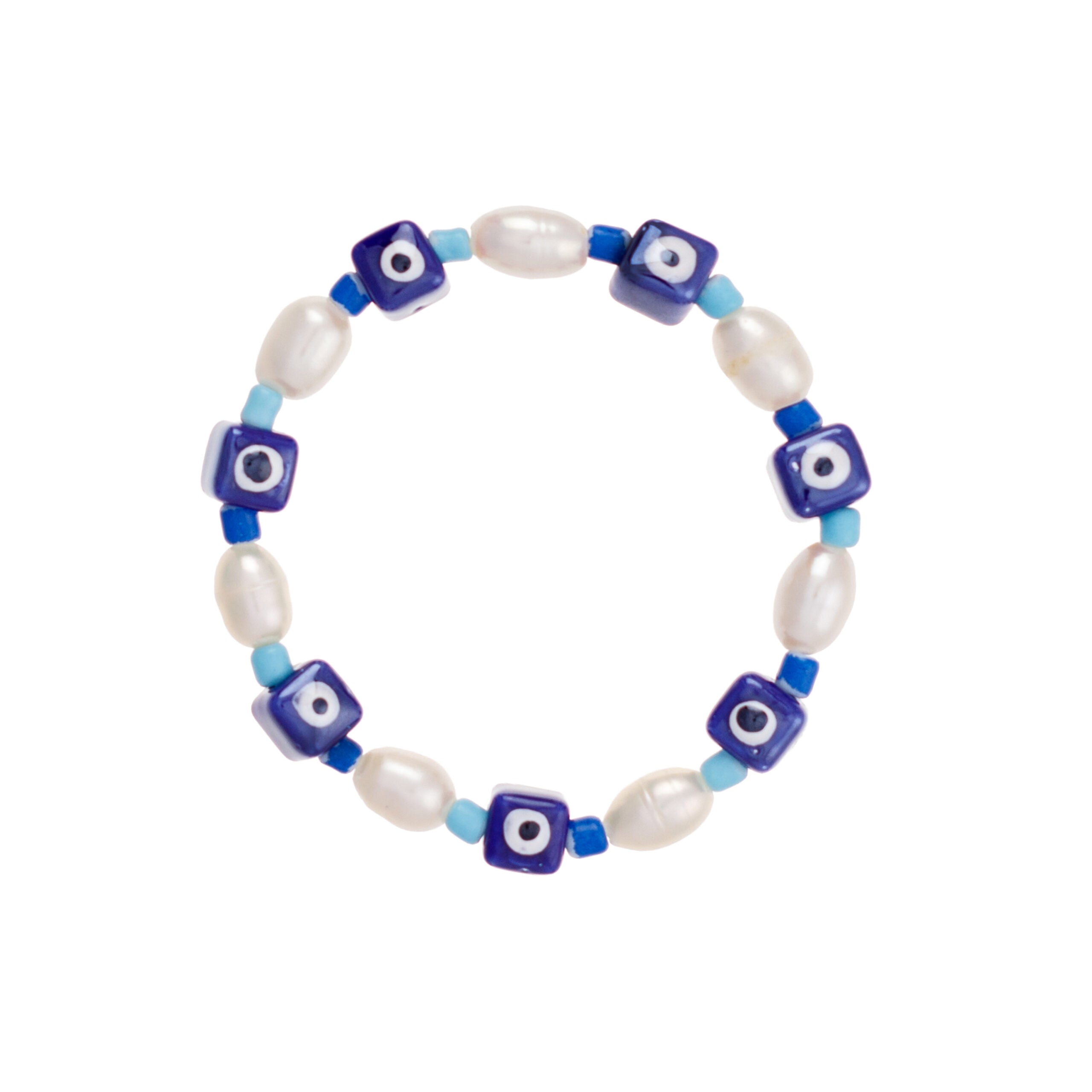 Talis Chains Eye Spy Pearl Bracelet- Navy