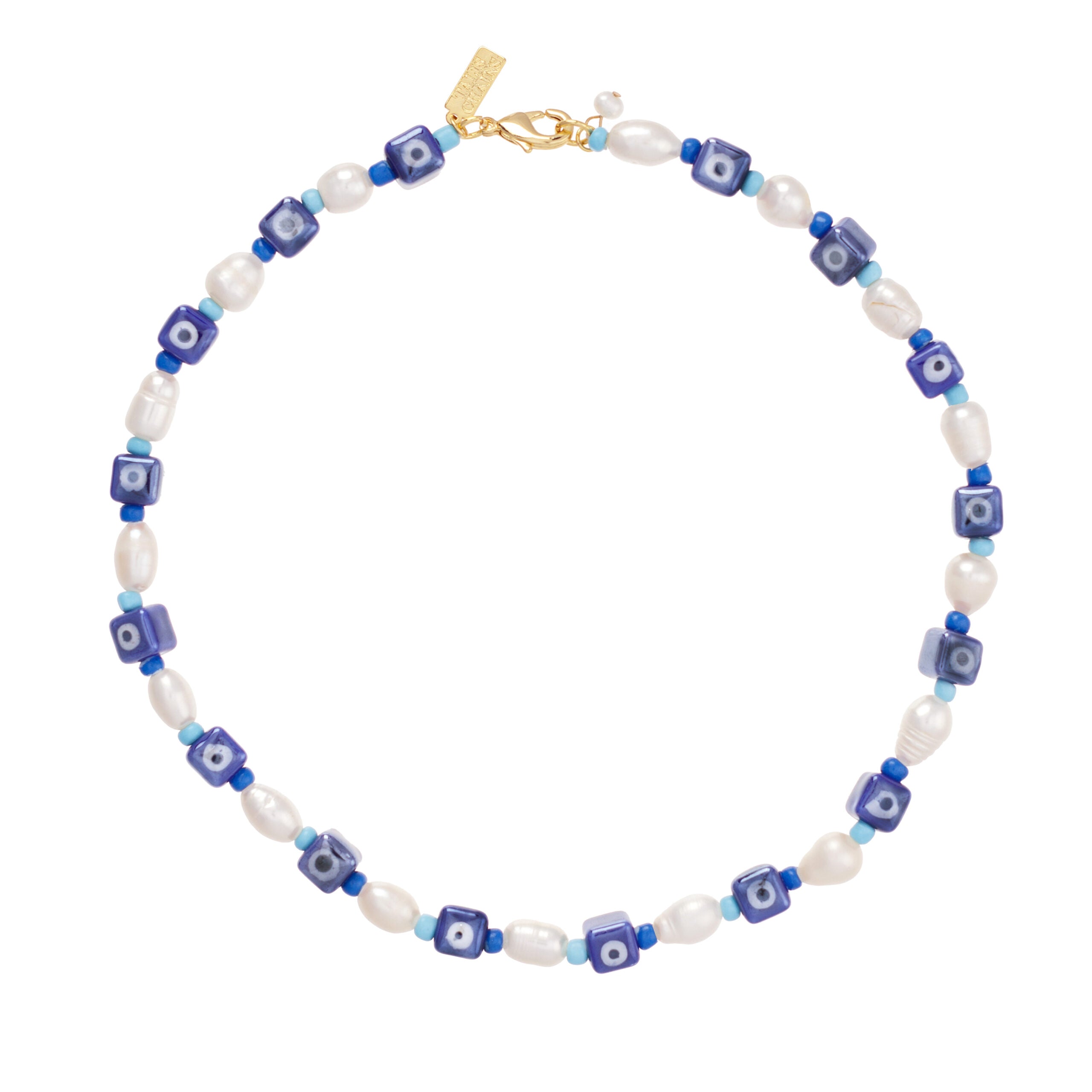 Talis Chains Eye Spy Pearl Necklace- Navy