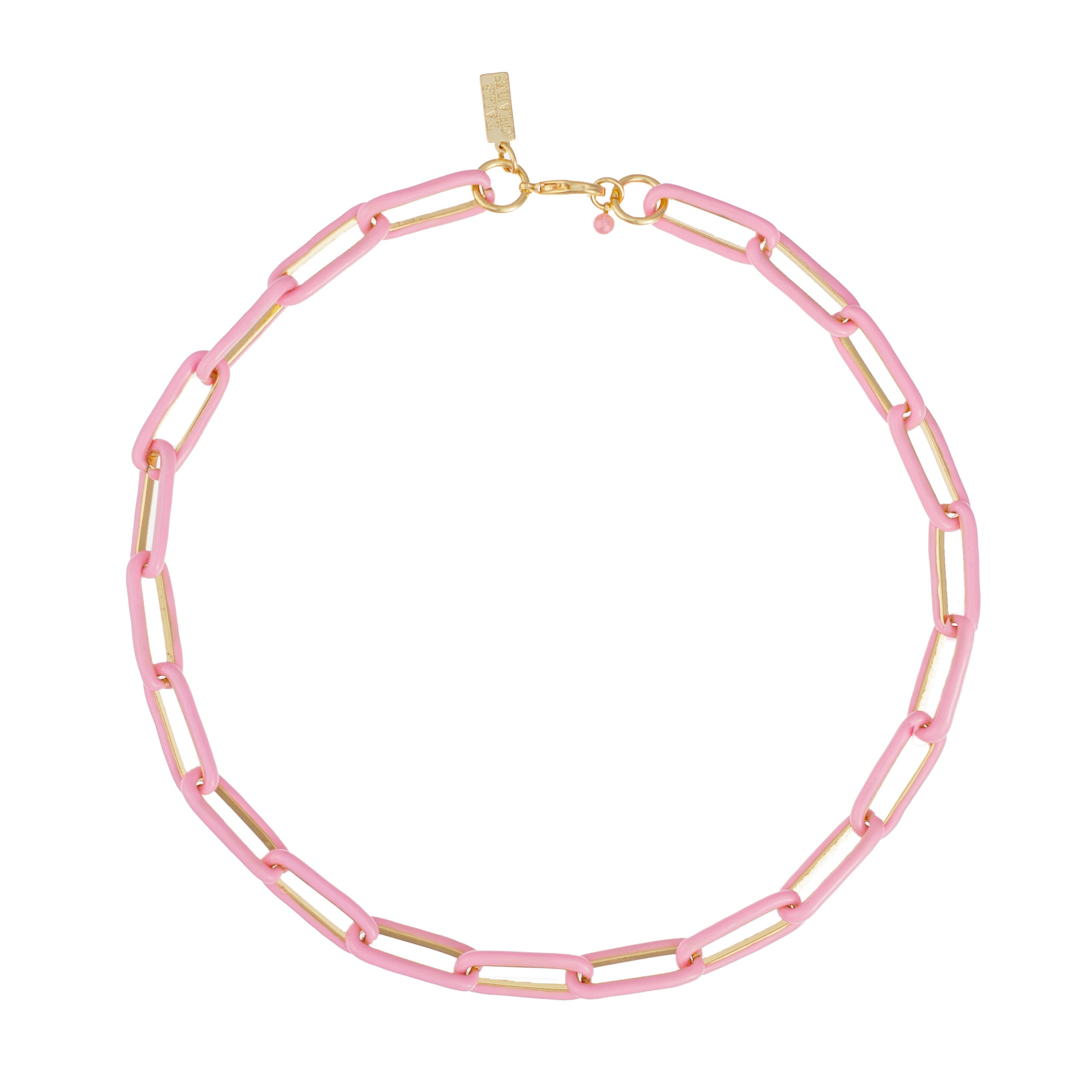 Talis Chains Enamel Chain Necklace - Pink