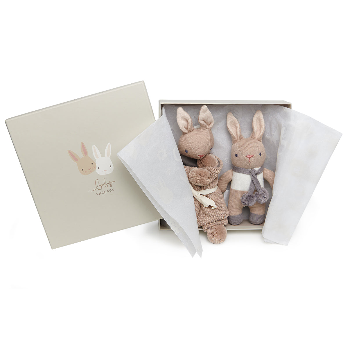 Thread Bear Design Baby Threads Taupe Bunny Gift Set