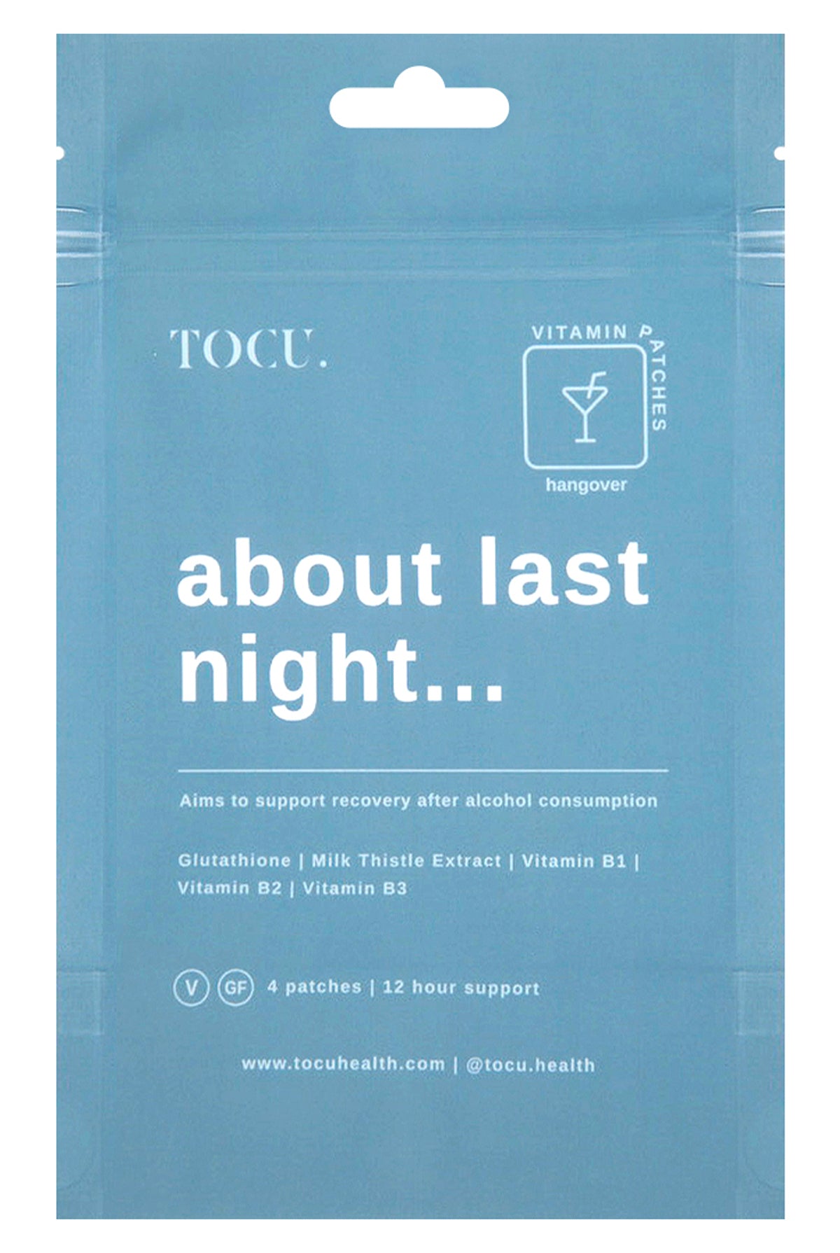 TOCU ABOUT LAST NIGHT HANGOVER VITAMIN PATCHES - 4 patches