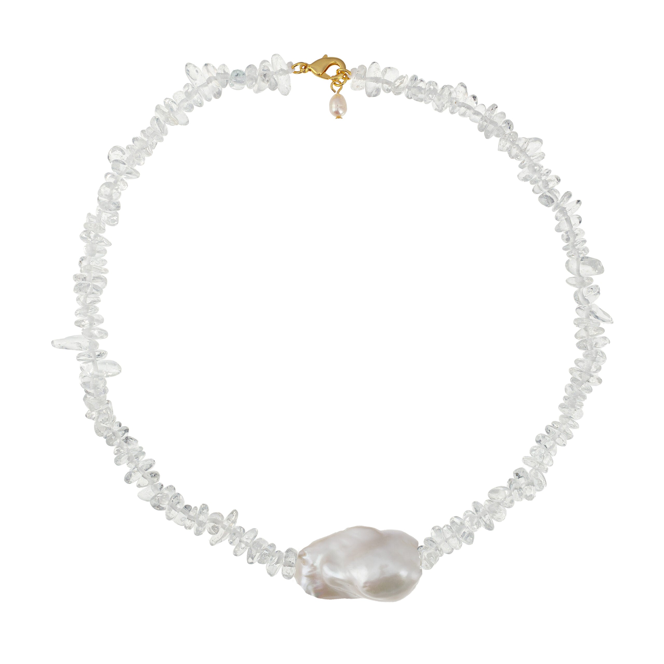 Talis Chains Chip Stone XL Pearl Necklace - Clear