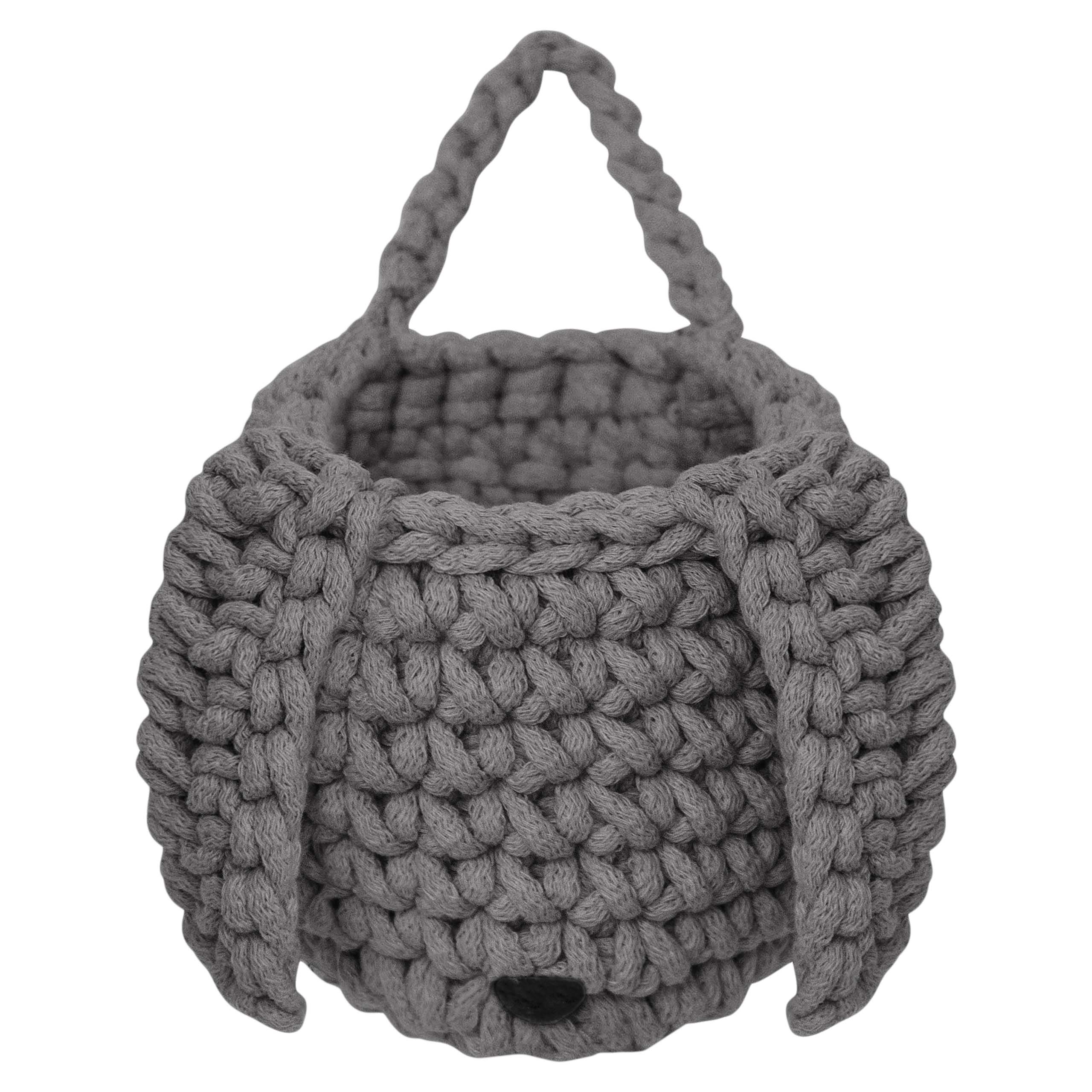 Zuri House Crochet Bunny Basket | GREY - without handle