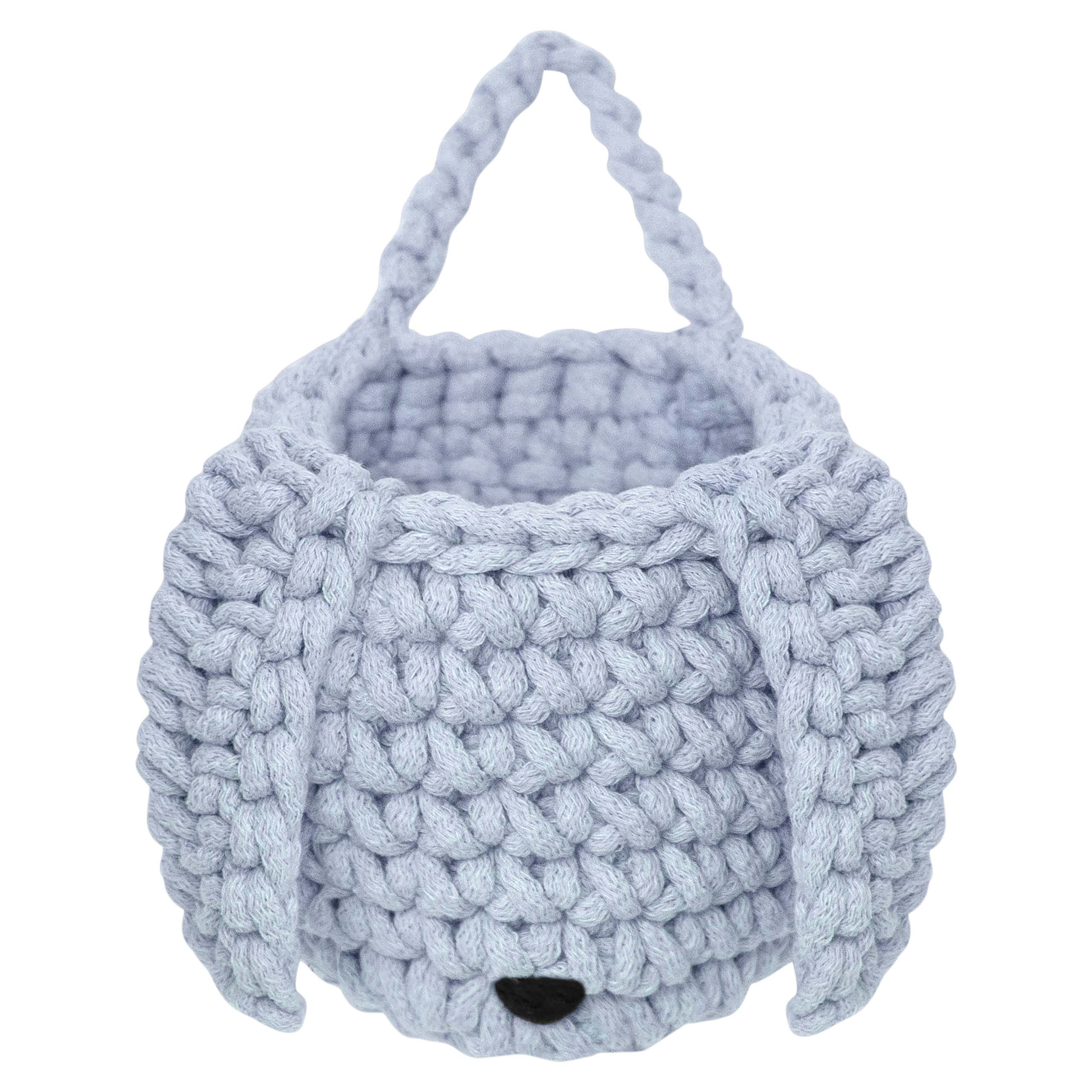 Zuri House Crochet Bunny Basket | BABY BLUE - without handle