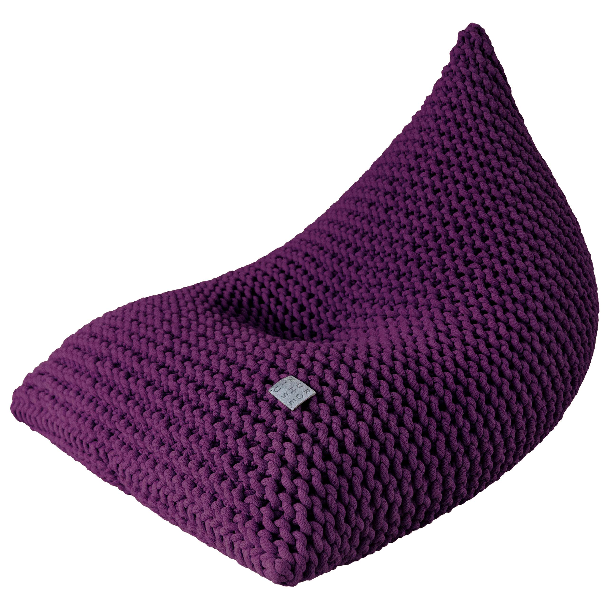 Zuri House Chunky Knitted Bean Bag | AUBERGINE - UNFILLED 70 x 100 x 70cm kids