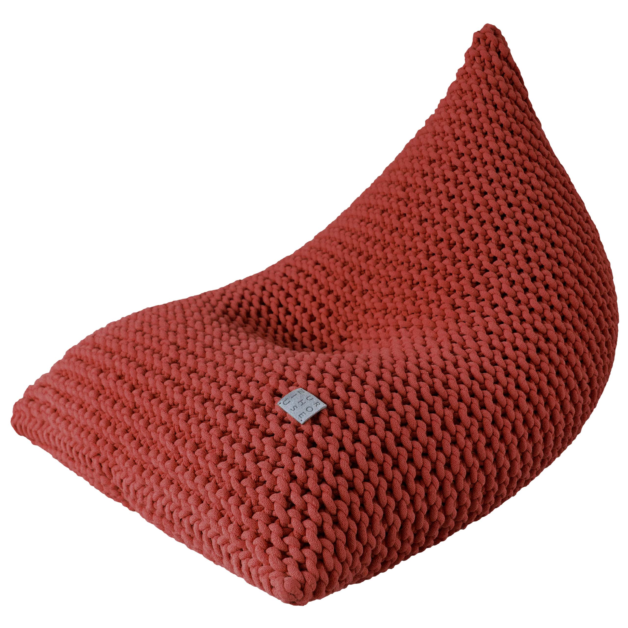 Zuri House Chunky Knitted Bean Bag | TERRACOTTA - FILLED 80 x 100 x 80cm / 32'' x 40'' x 32''