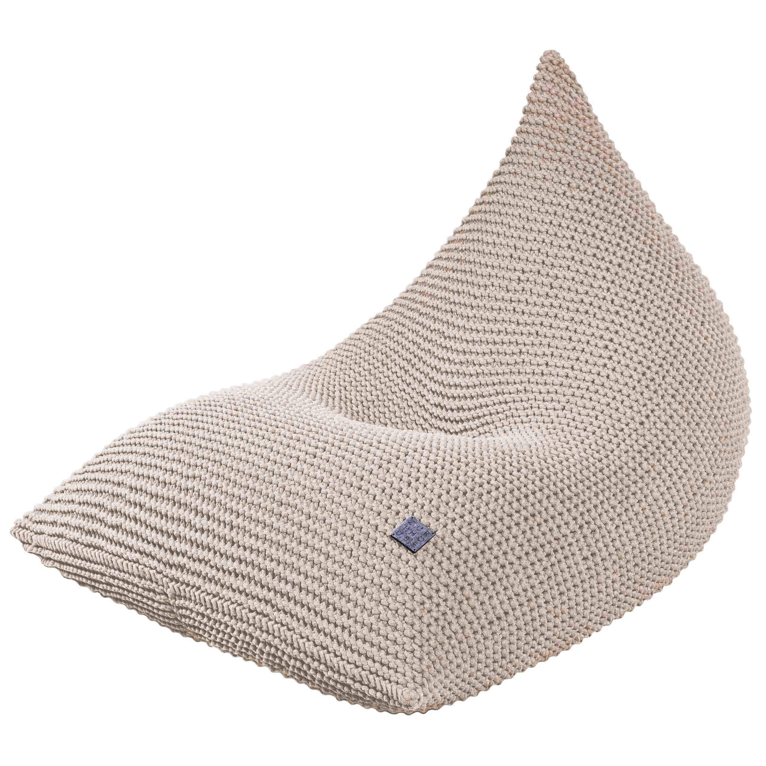 Zuri House Knitted Bean Bag | BEIGE - UNFILLED 90 x 140 x 90cm / 36'' x 56'' x 36''