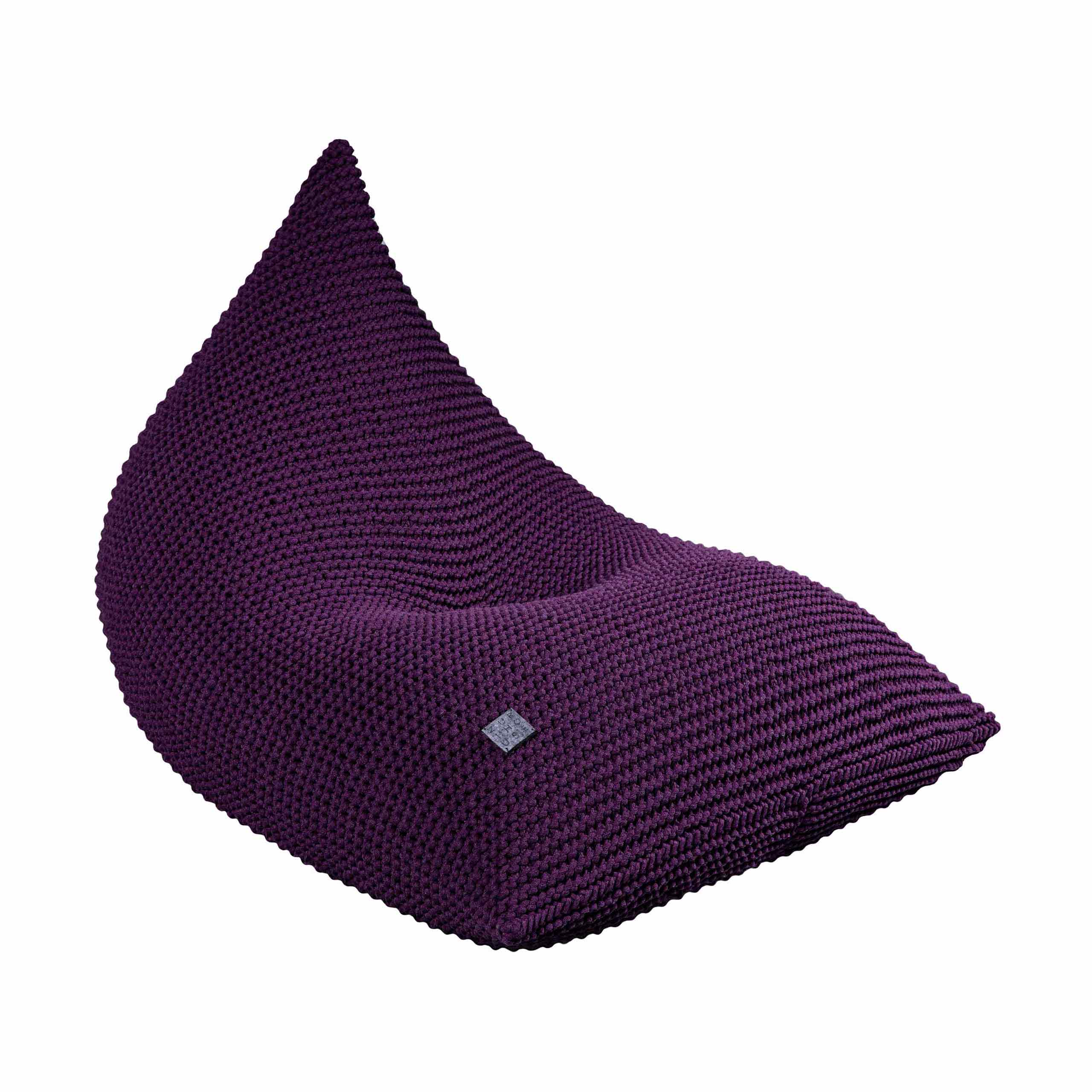 Zuri House Knitted Bean Bag KIDS | AUBERGINE - FILLED 70 x 100 x 70cm