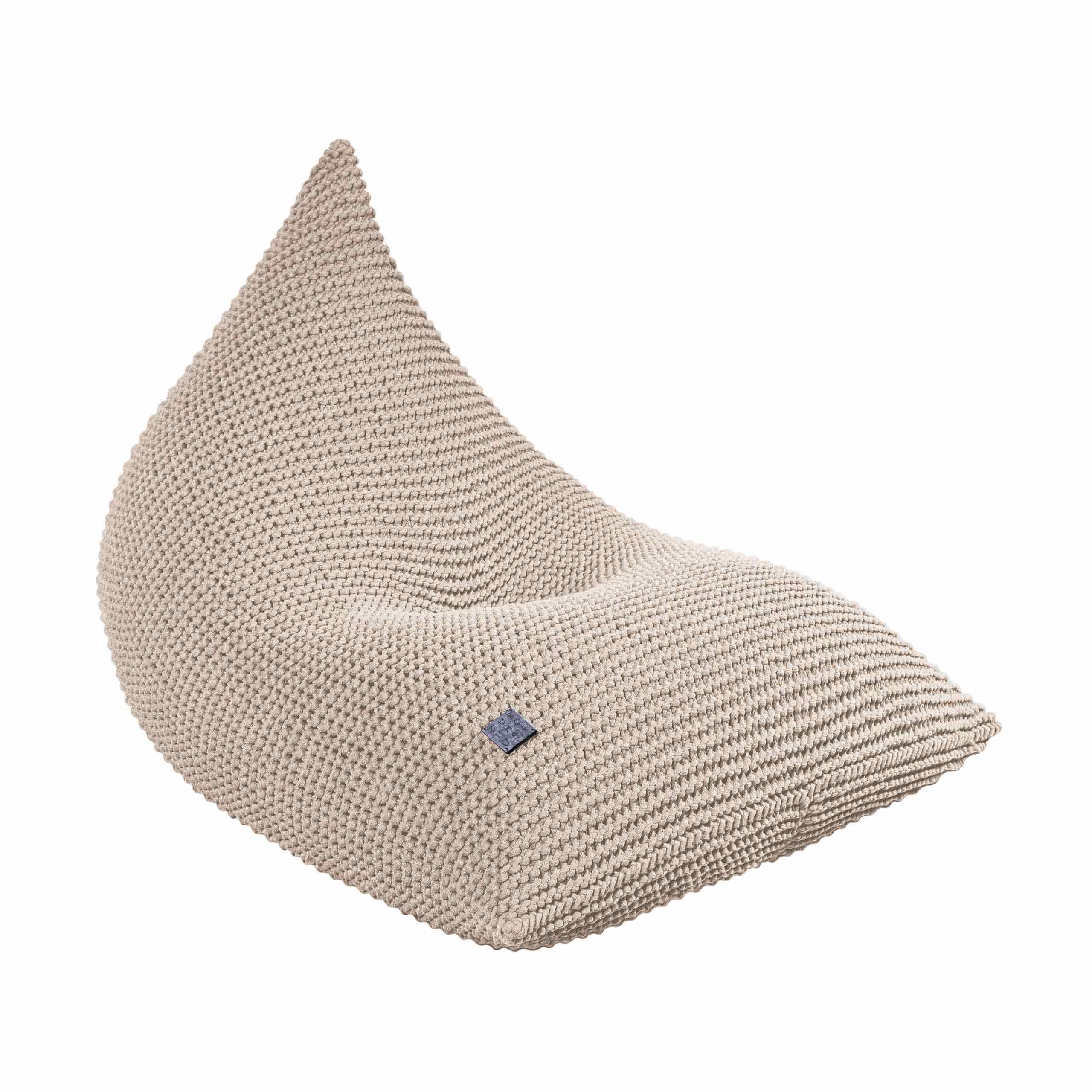 Zuri House Knitted Bean Bag KIDS | BEIGE - FILLED 70 x 100 x 70cm