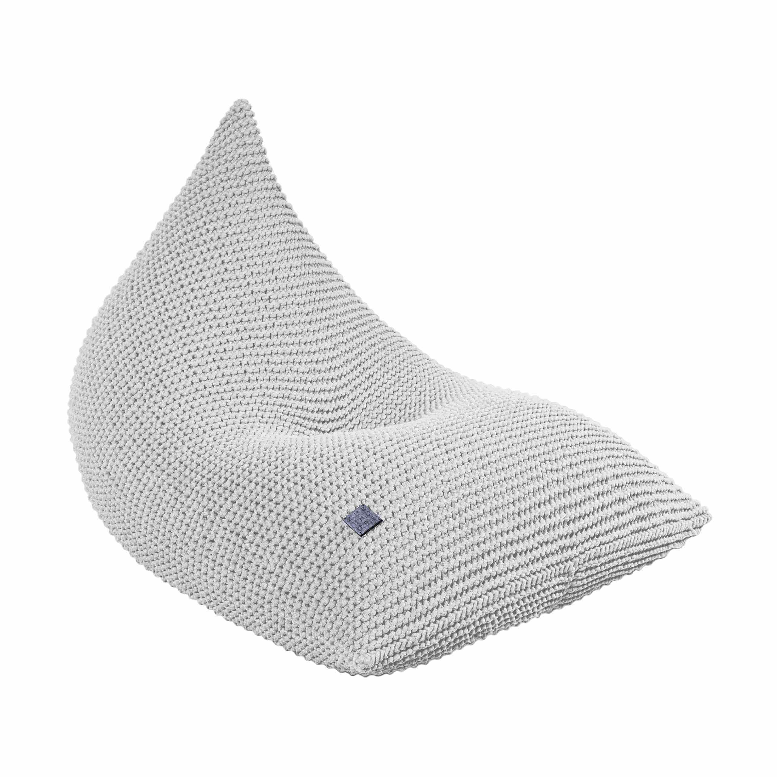 Zuri House Knitted Bean Bag KIDS | LIGHT GREY - UNFILLED 70 x 100 x 70cm