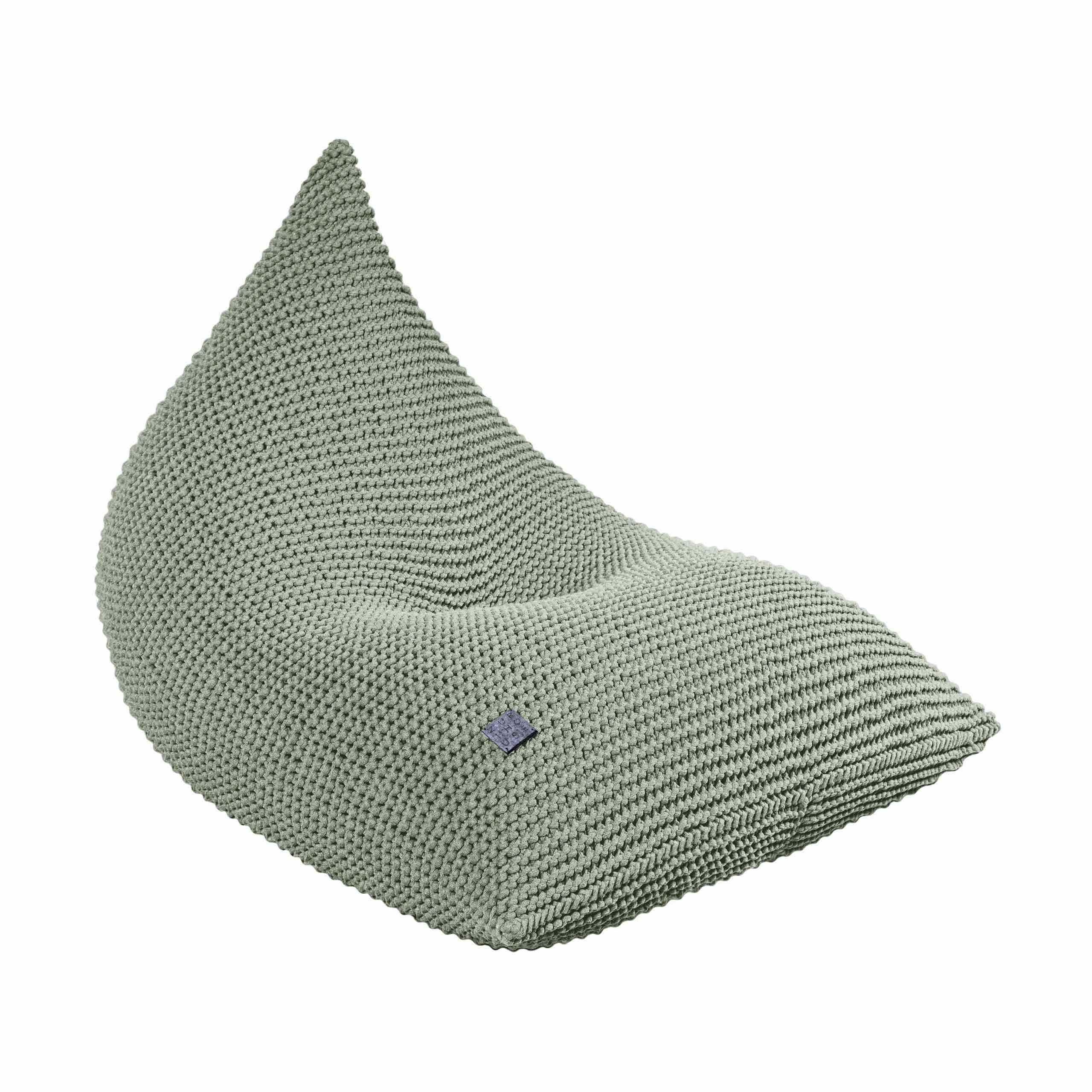 Zuri House Knitted Bean Bag KIDS | LIGHT OLIVE - UNFILLED 75 x 100 x 75cm