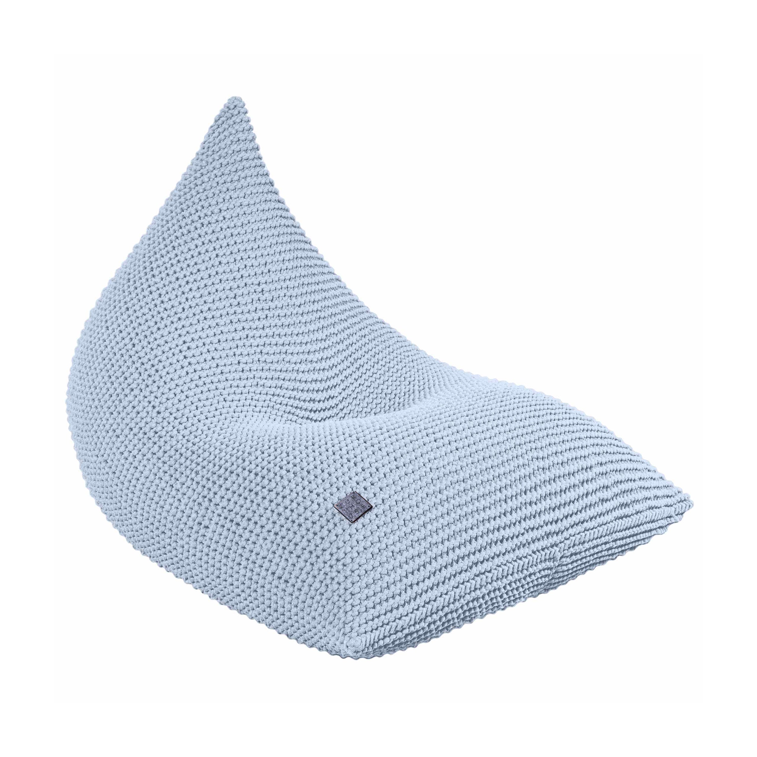 Zuri House Knitted Bean Bag KIDS | BABY BLUE - UNFILLED 60 x 90 x 60cm