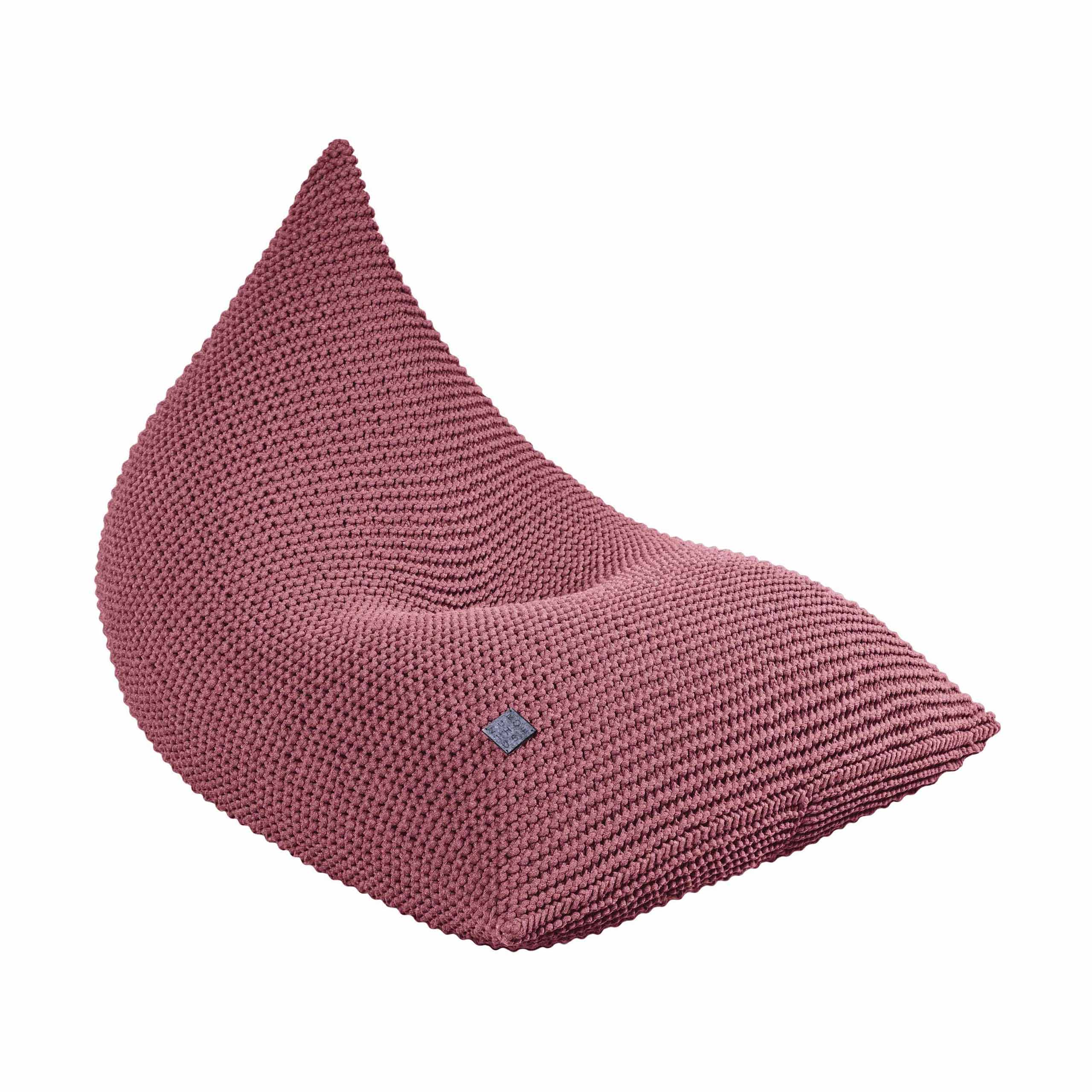 Zuri House Knitted Bean Bag KIDS | OLD ROSE - FILLED 75 x 100 x 75cm