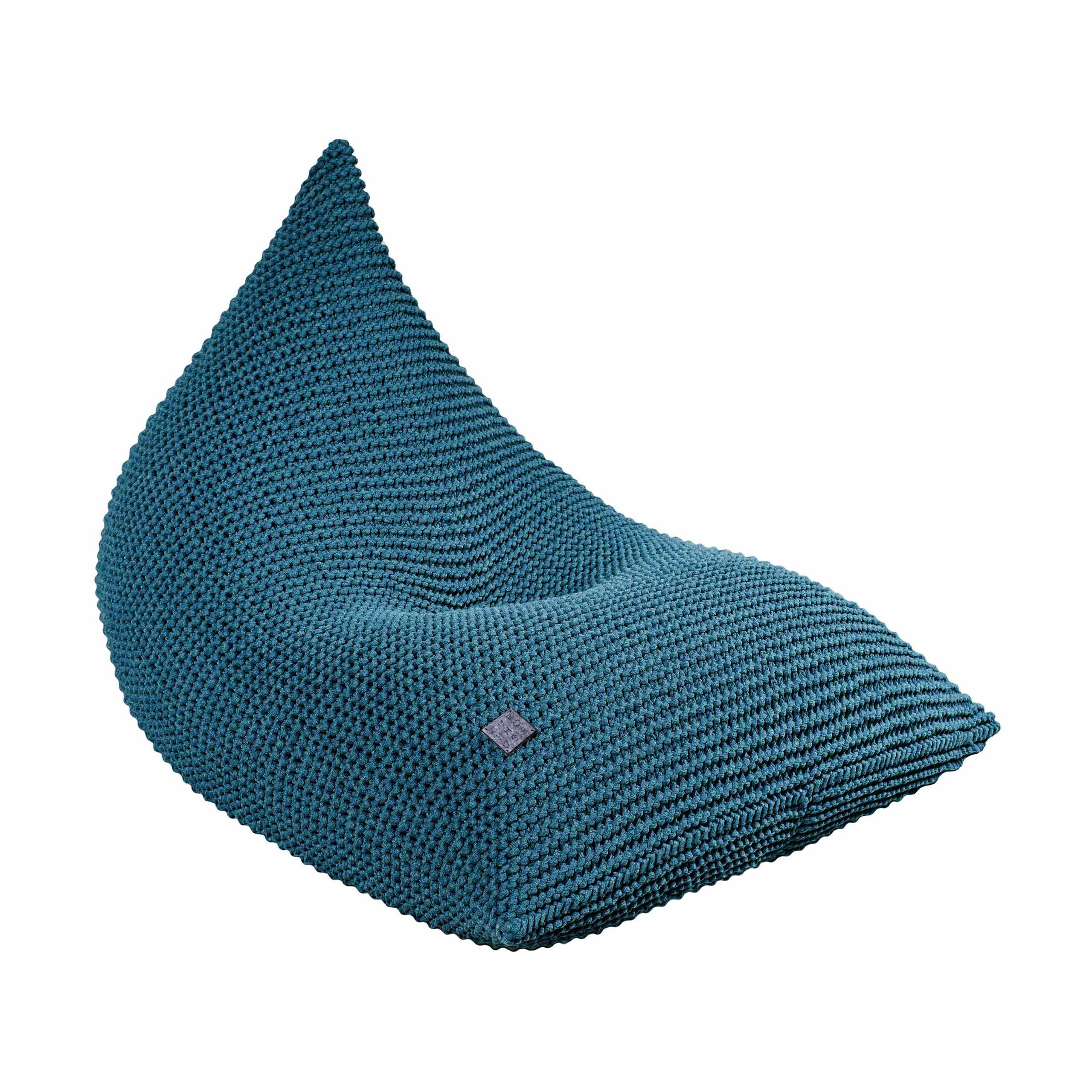 Zuri House Knitted Bean Bag KIDS | PETROL - UNFILLED 70 x 100 x 70cm