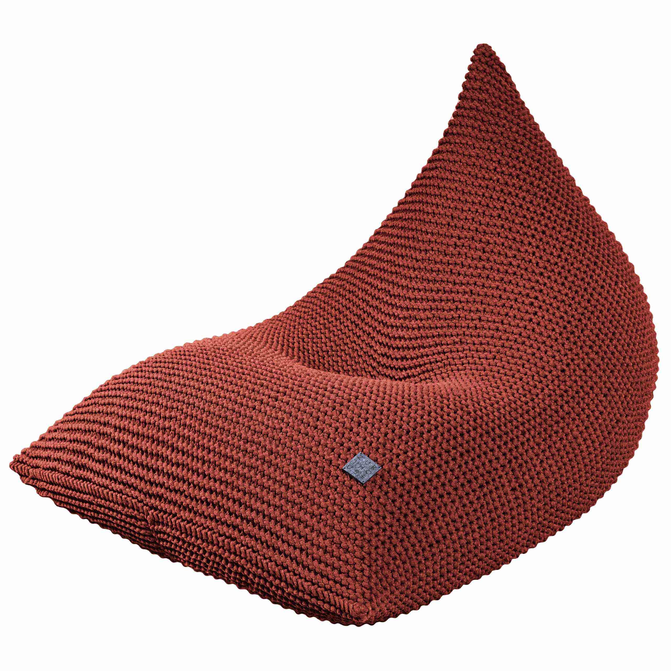 Zuri House Knitted Bean Bag | TERRACOTTA - FILLED 80 x 100 x 80cm / 32'' x 40'' x 32''