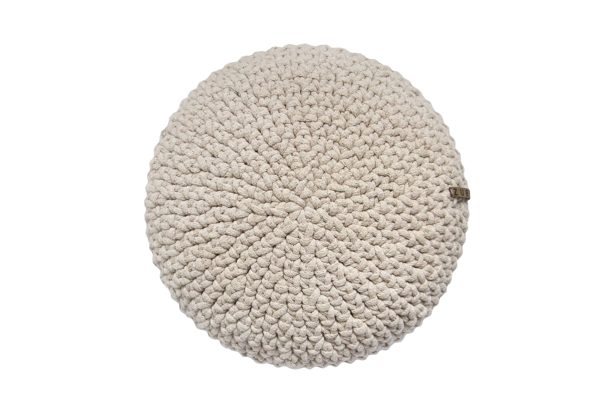 Zuri House Crochet Round Cushion | BEIGE - Small 35cm