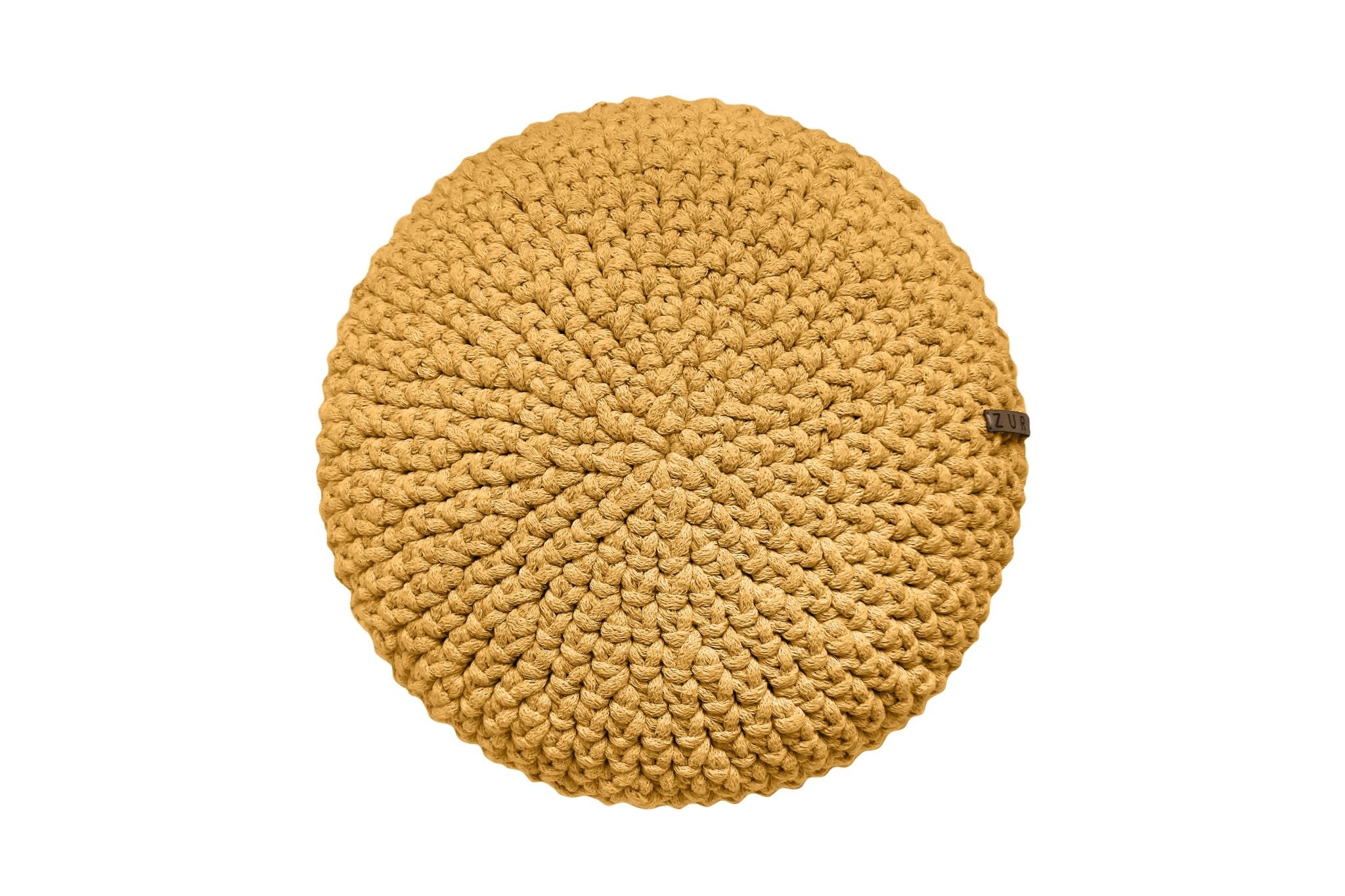 Zuri House Crochet Round Cushion | MUSTARD - Small 35cm