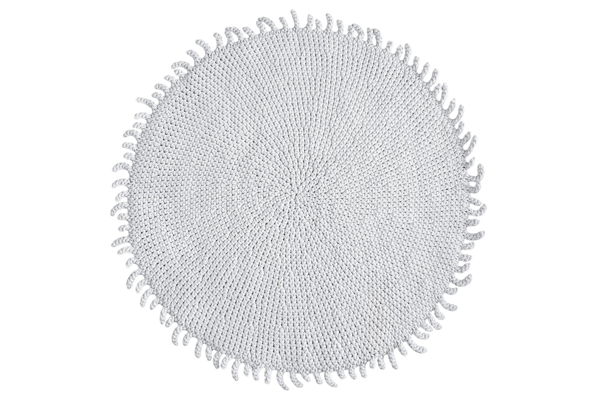 Zuri House Crochet Rug SUN | LIGHT GREY - 180 cm