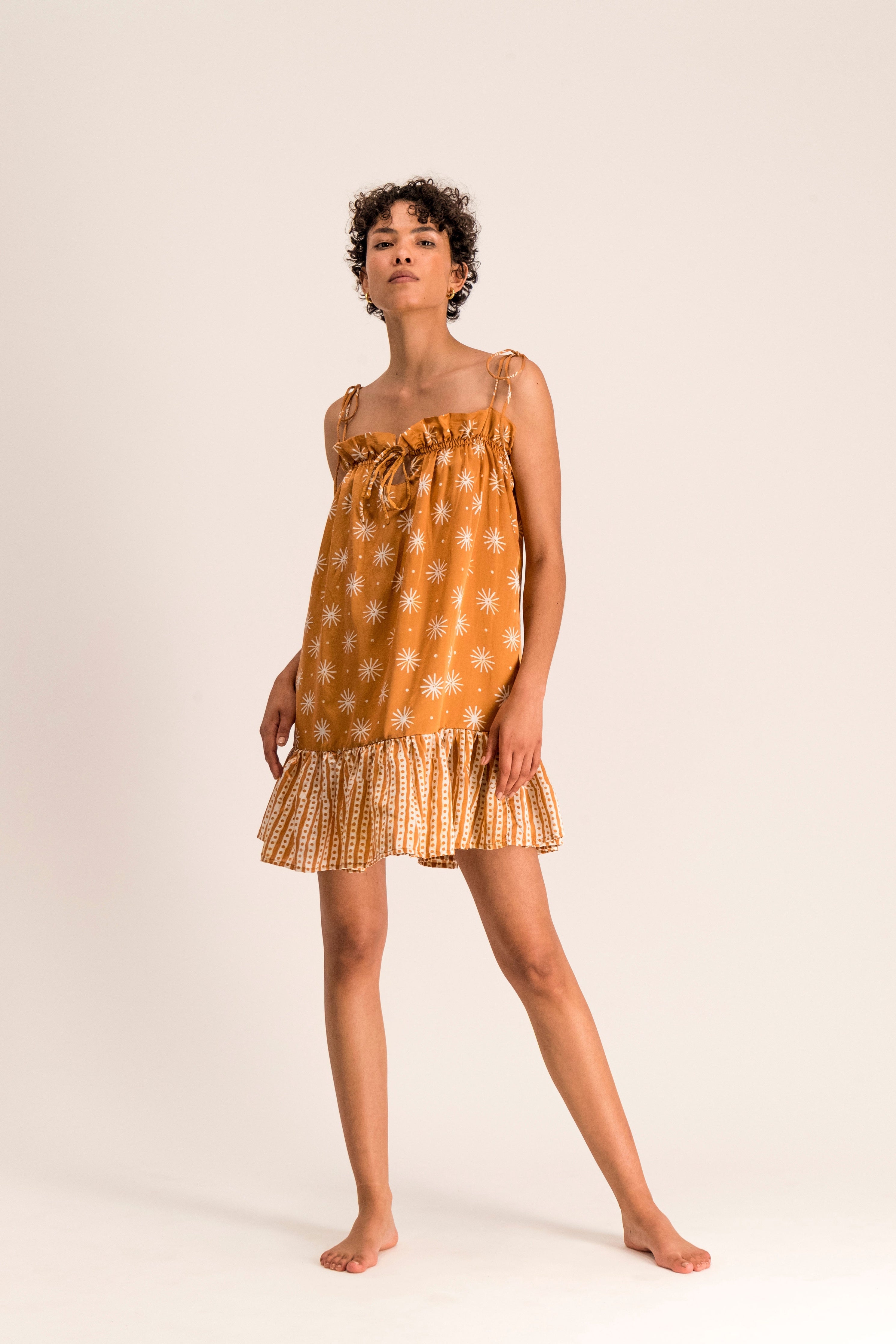 Cloe Cassandro Daisy Dress - Gold Sun - XS