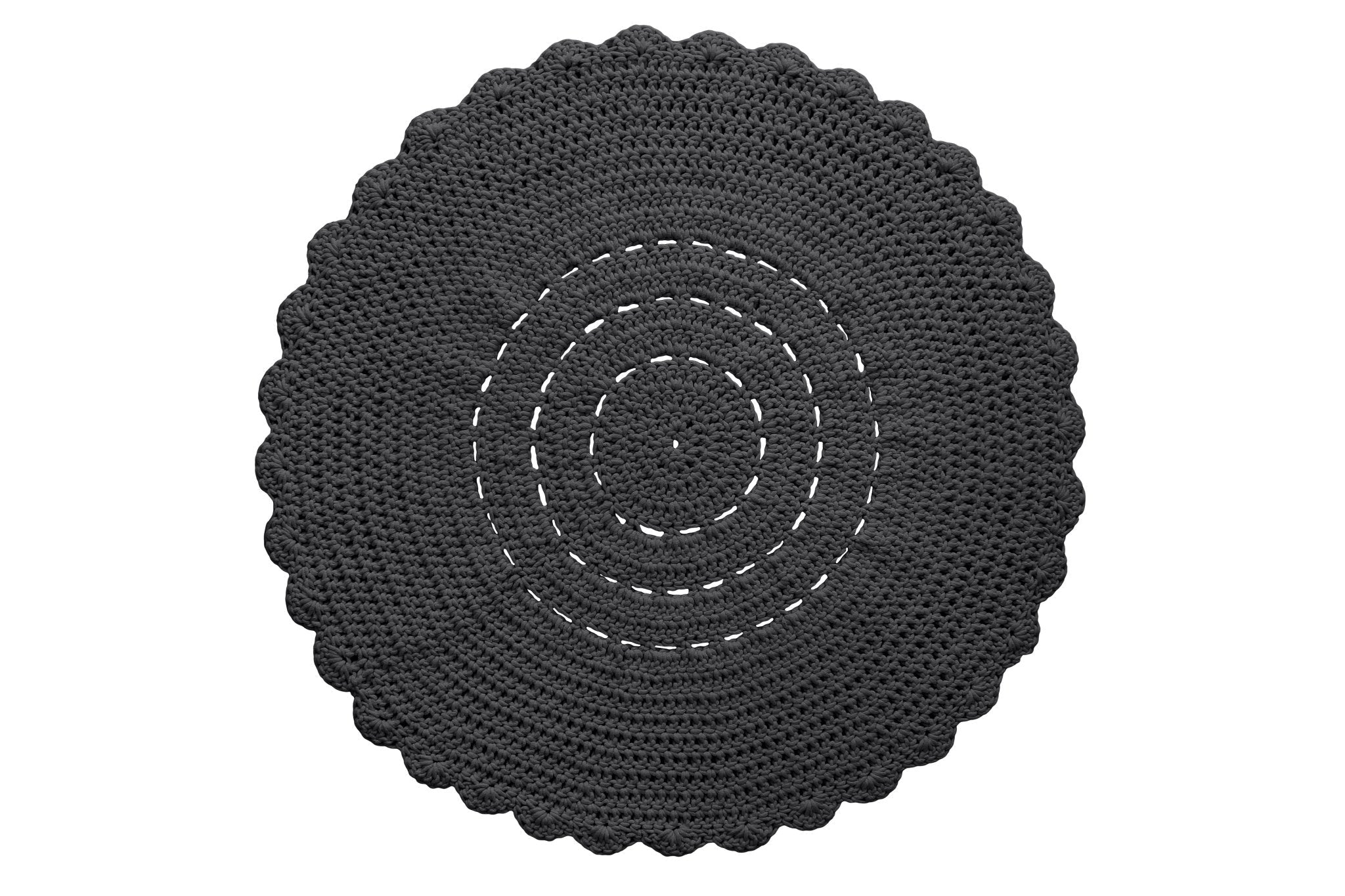 Zuri House Crochet Doily Rug | CHARCOAL - 120 cm