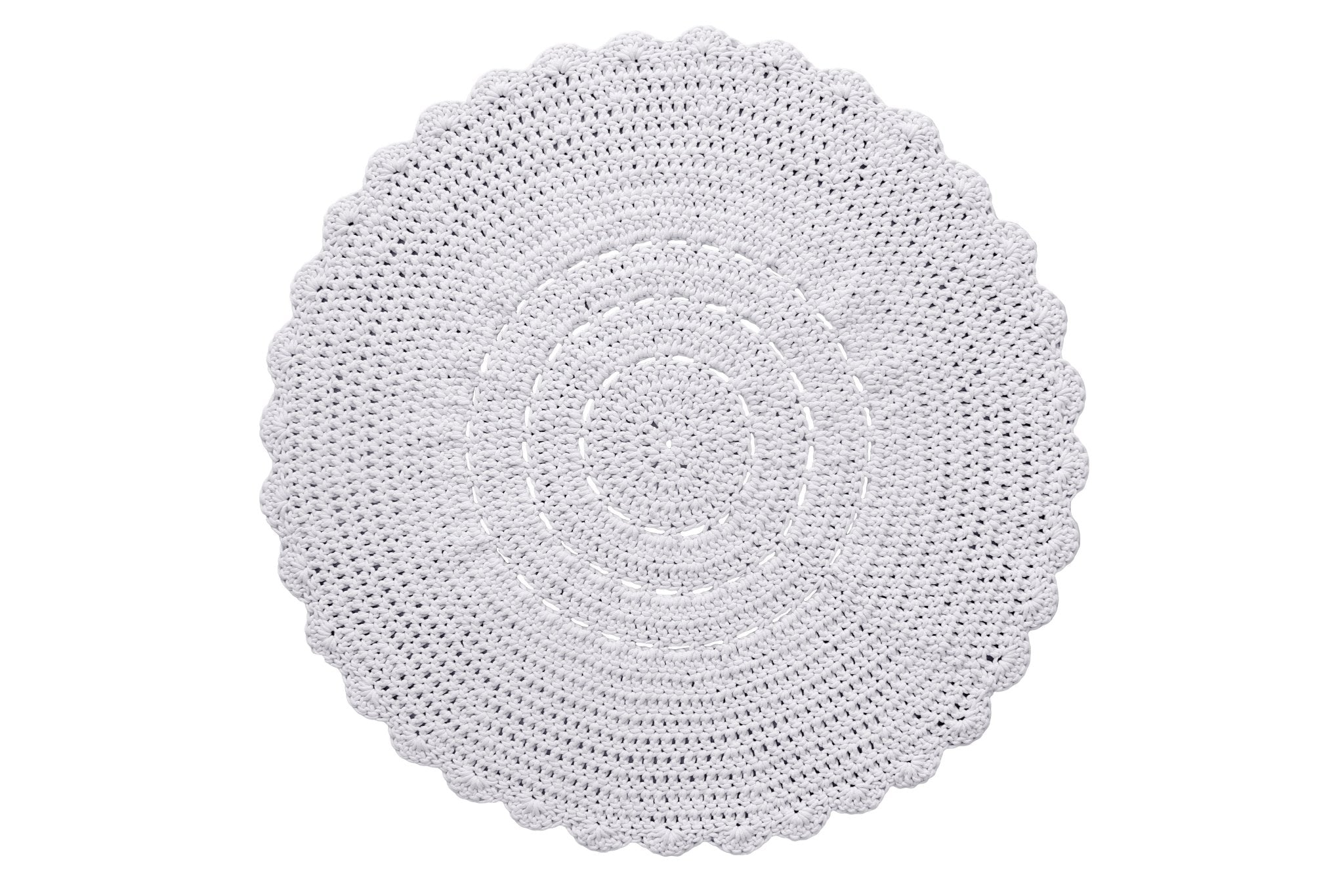 Zuri House Crochet Doily Rug | LIGHT GREY - 100 cm