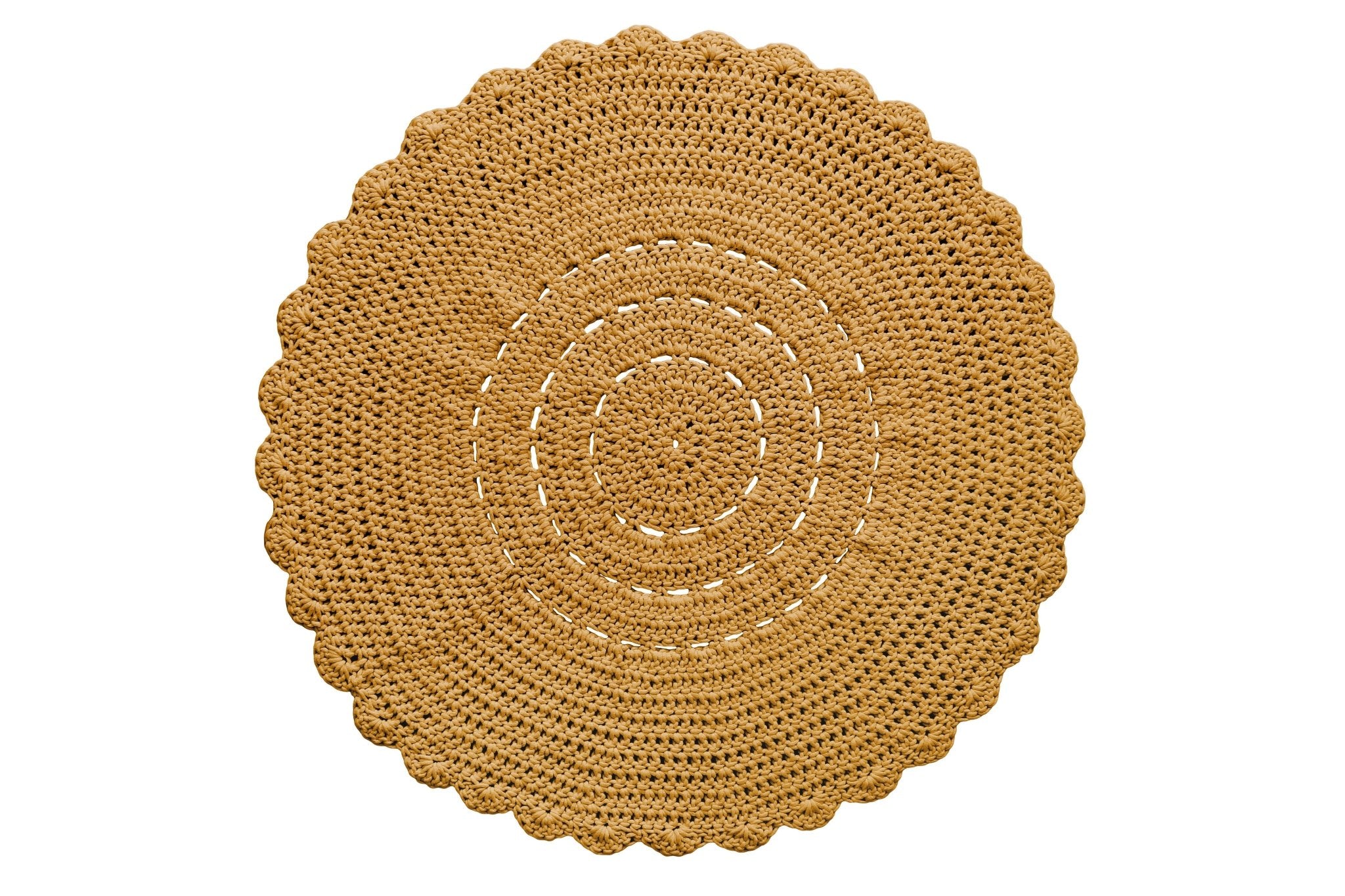 Zuri House Crochet Doily Rug | MUSTARD - 90 cm