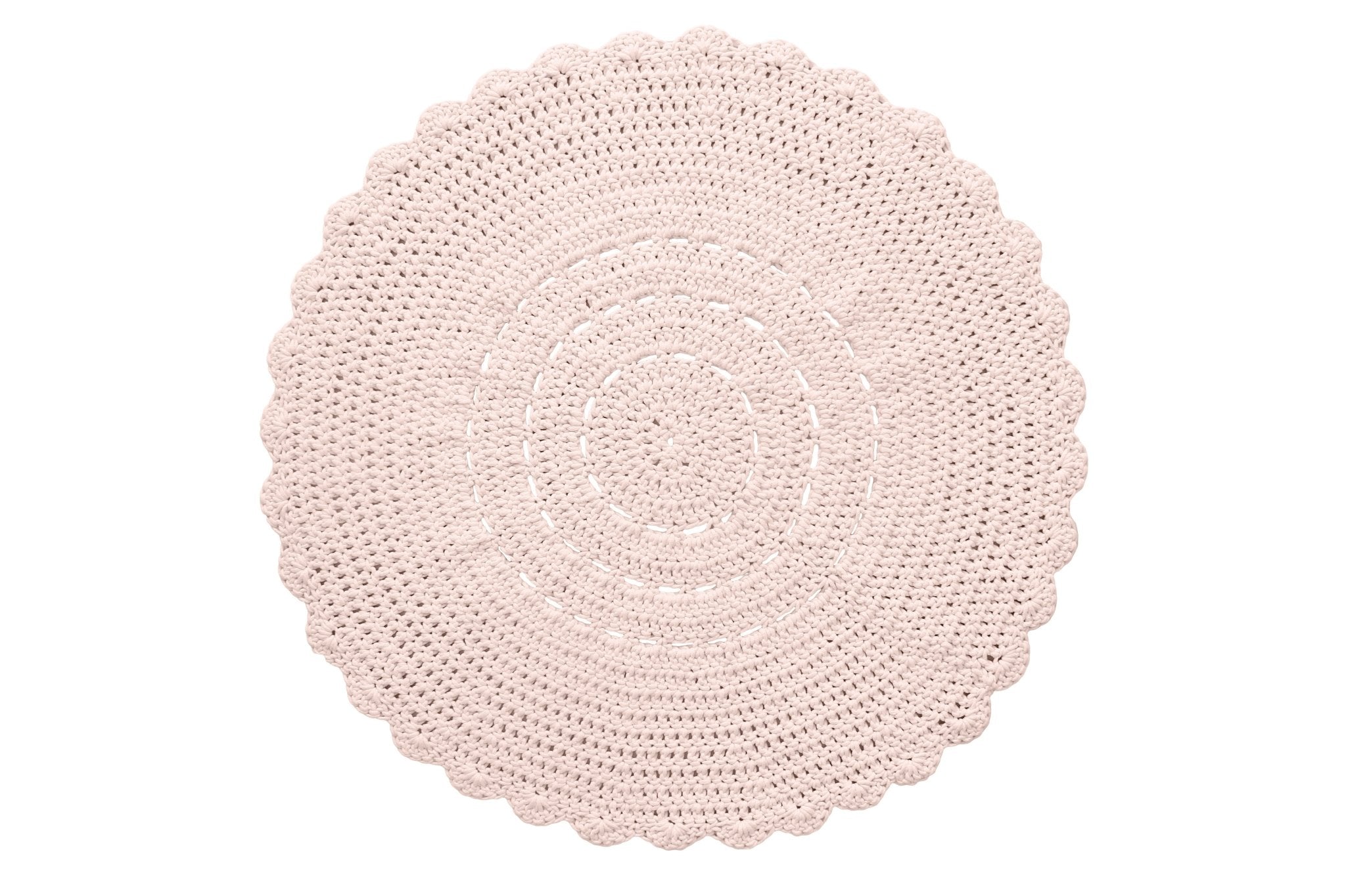 Zuri House Crochet Doily Rug | PALE PINK - 90 cm