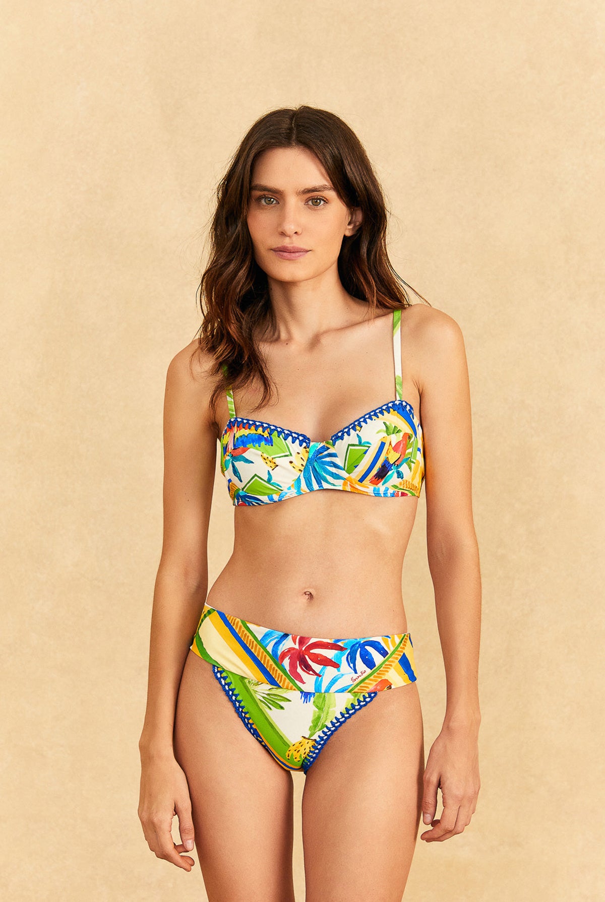 FARM Rio BAHIA MIXED SCARVES BIKINI TOP - L Bahia Mixed