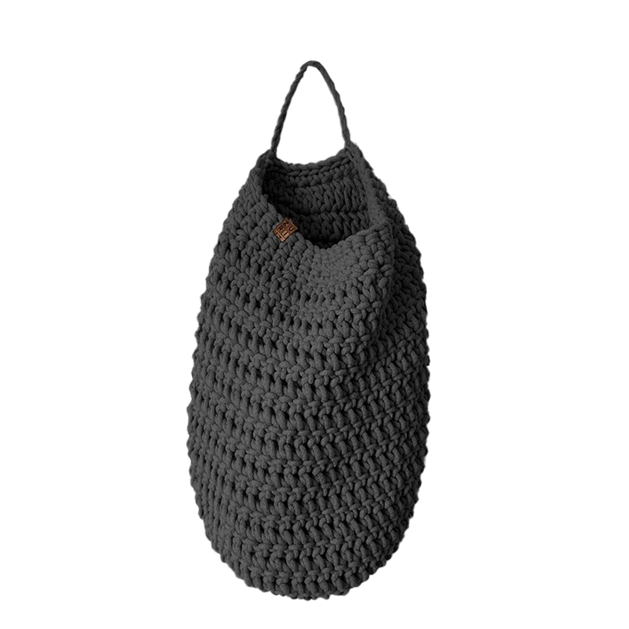 Zuri House Crochet Hanging Bag, Large | CHARCOAL