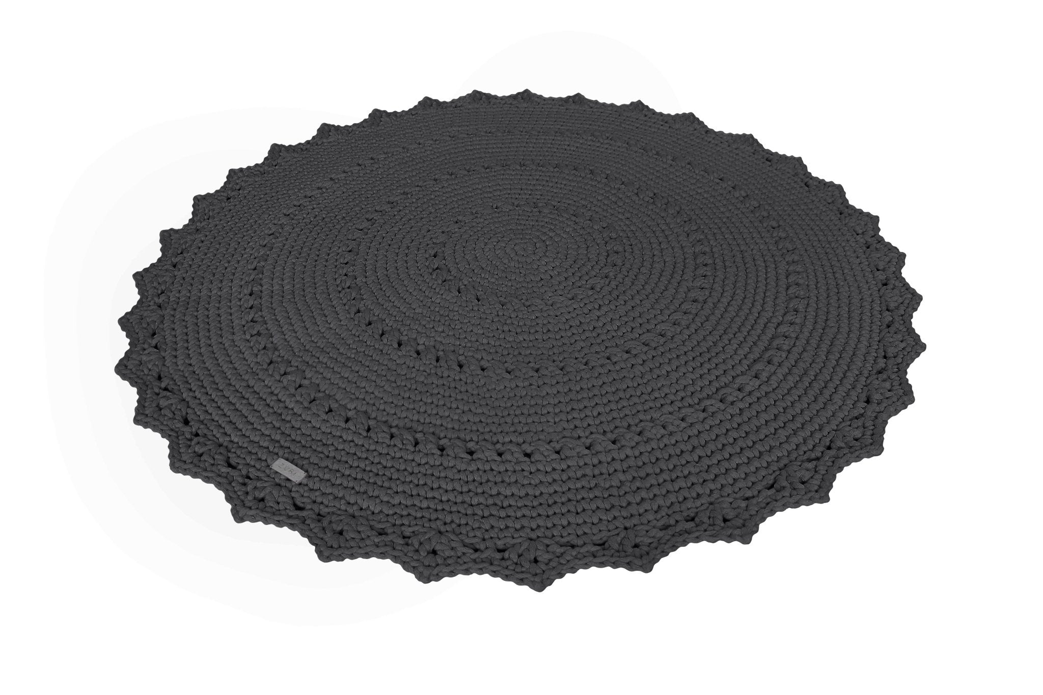 Zuri House Crochet Rug MANDALA | CHARCOAL - 80 cm