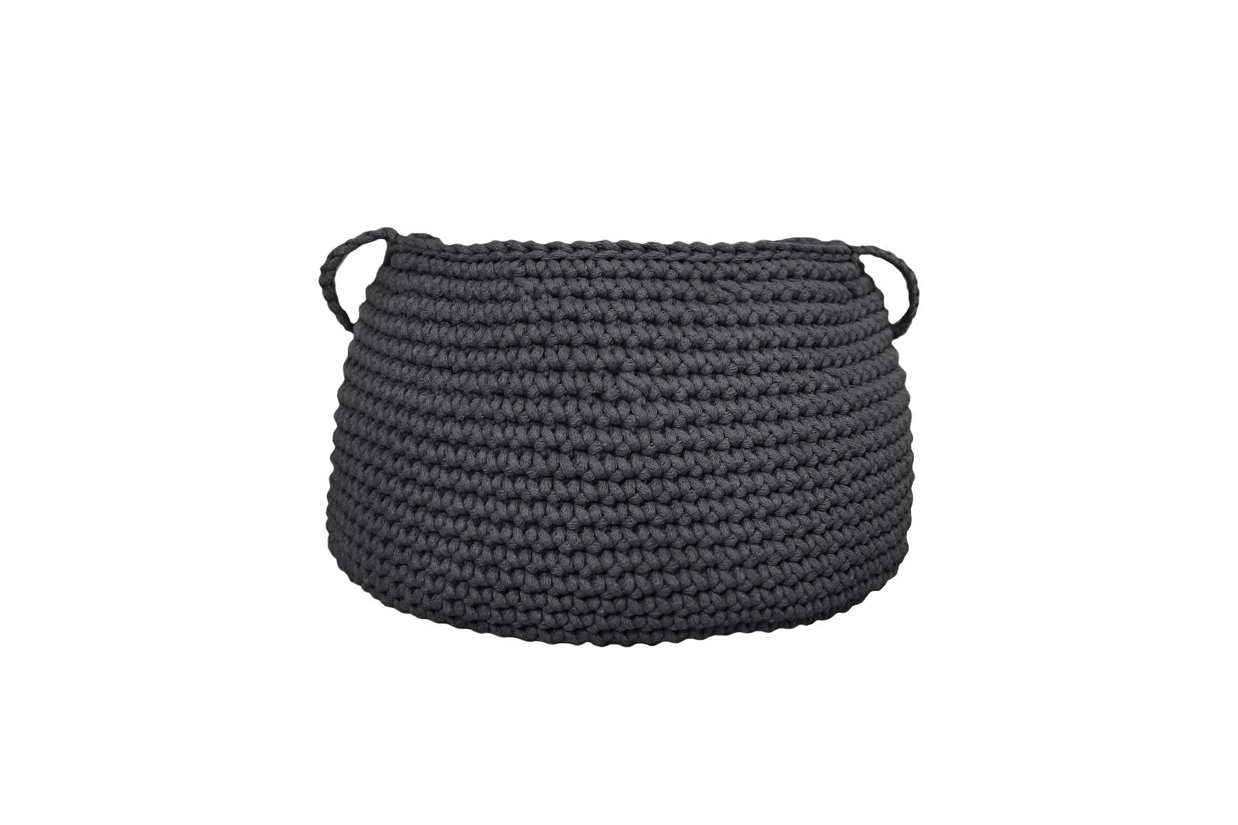 Zuri House Crochet Basket, Size L | CHARCOAL