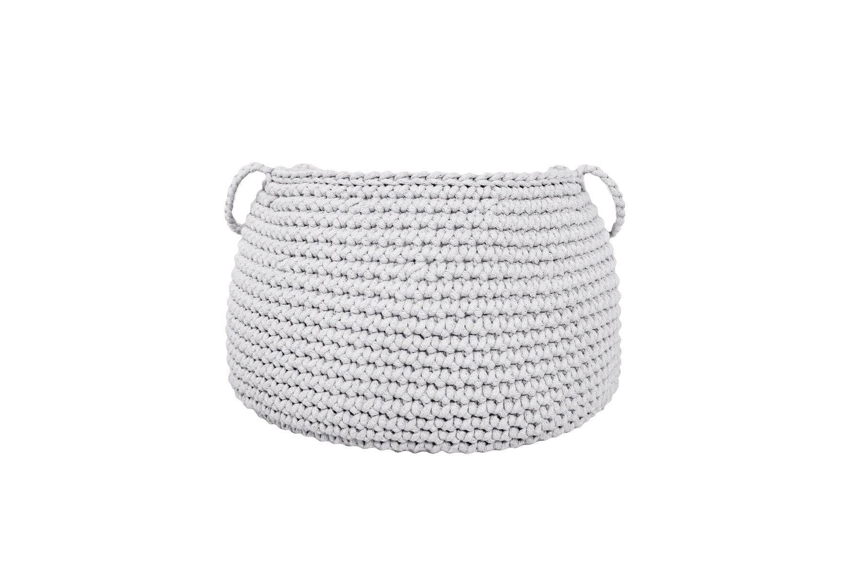 Zuri House Crochet Basket, Size L | LIGHT GREY