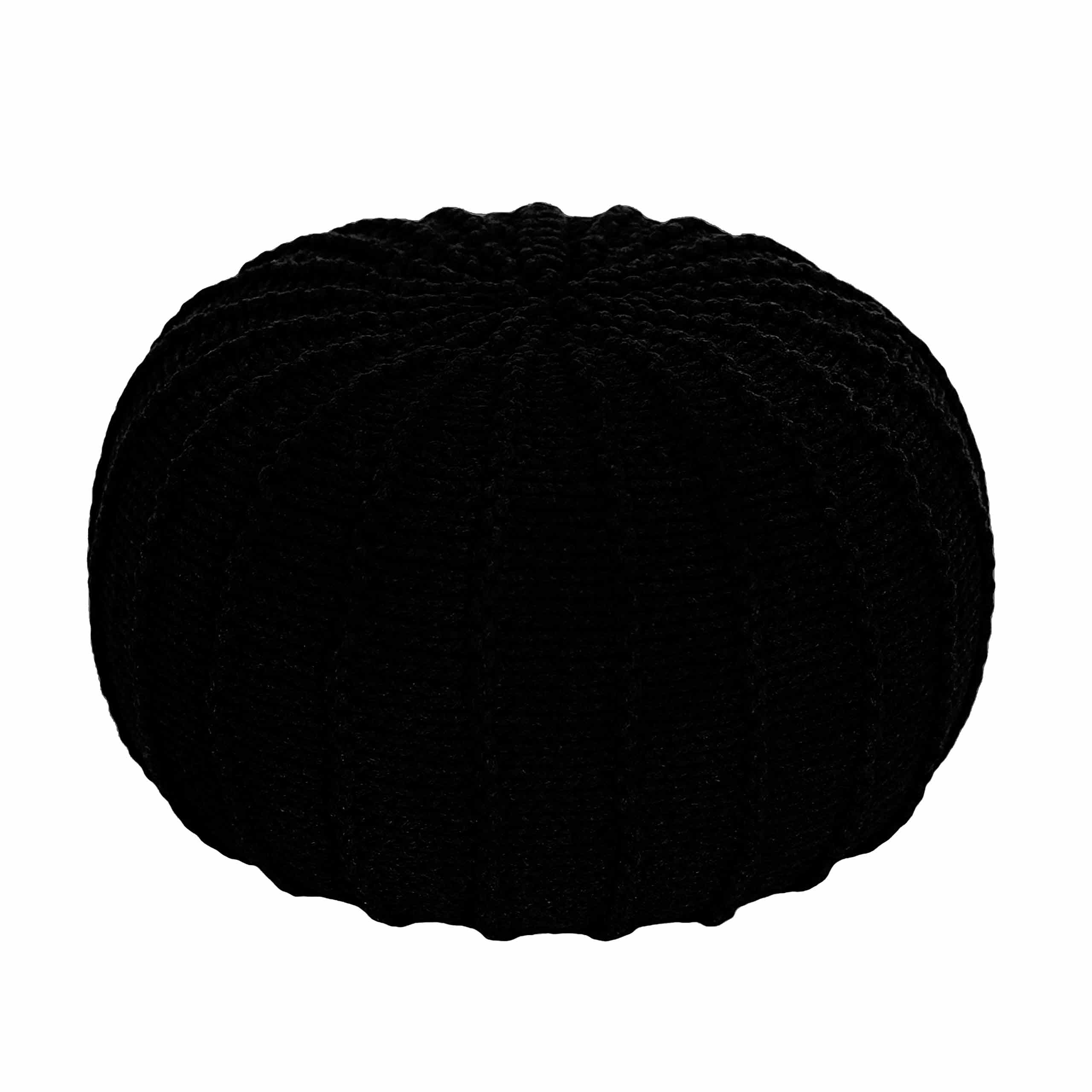 Zuri House Knitted Pouffe, Small | BLACK