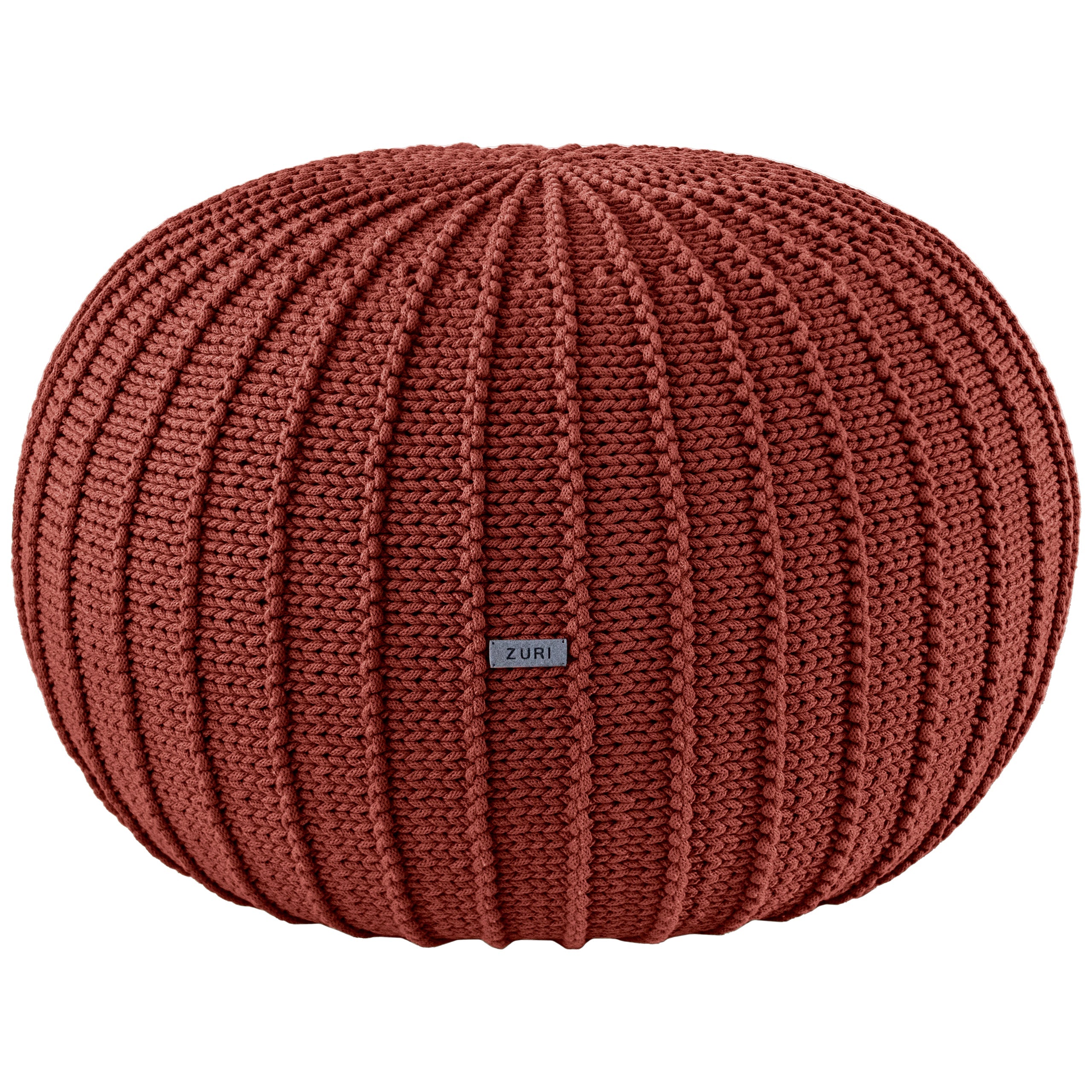 Zuri House Knitted Pouffe, Large | TERRACOTTA