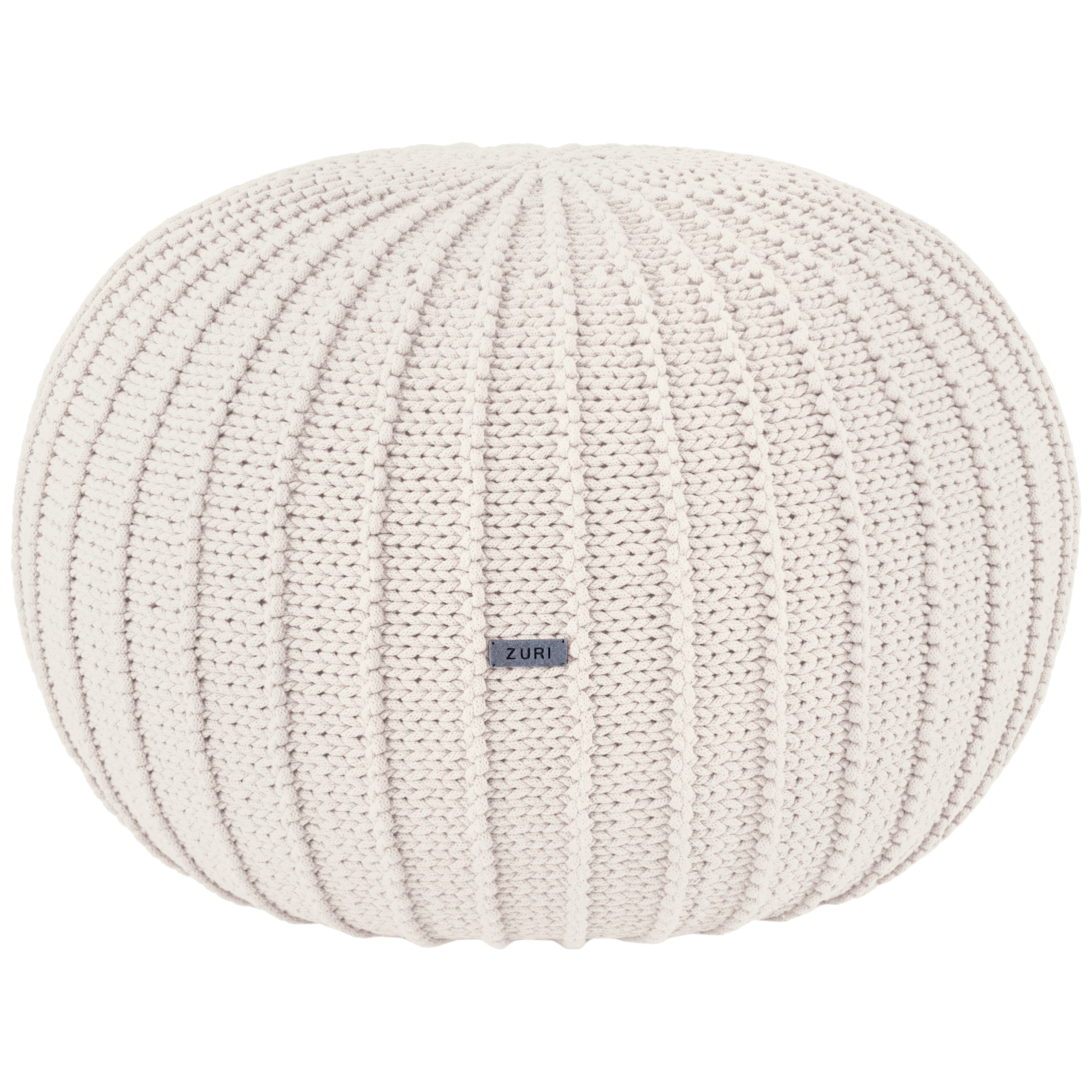 Zuri House Knitted Pouffe, Large | IVORY