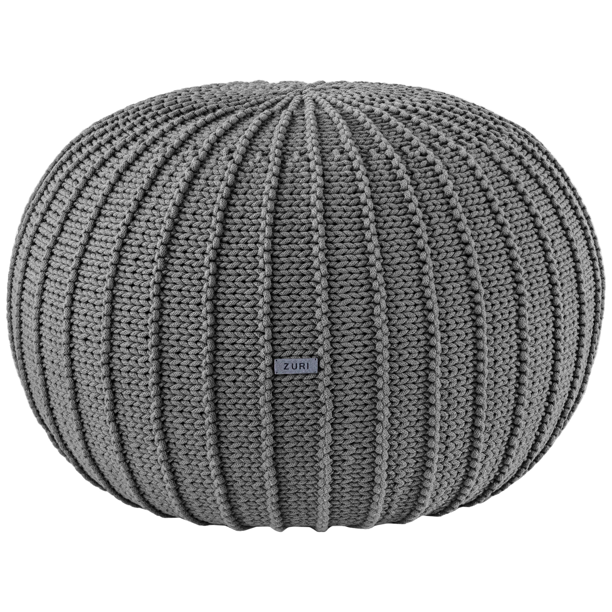 Zuri House Knitted Pouffe, Large | DARK GREY