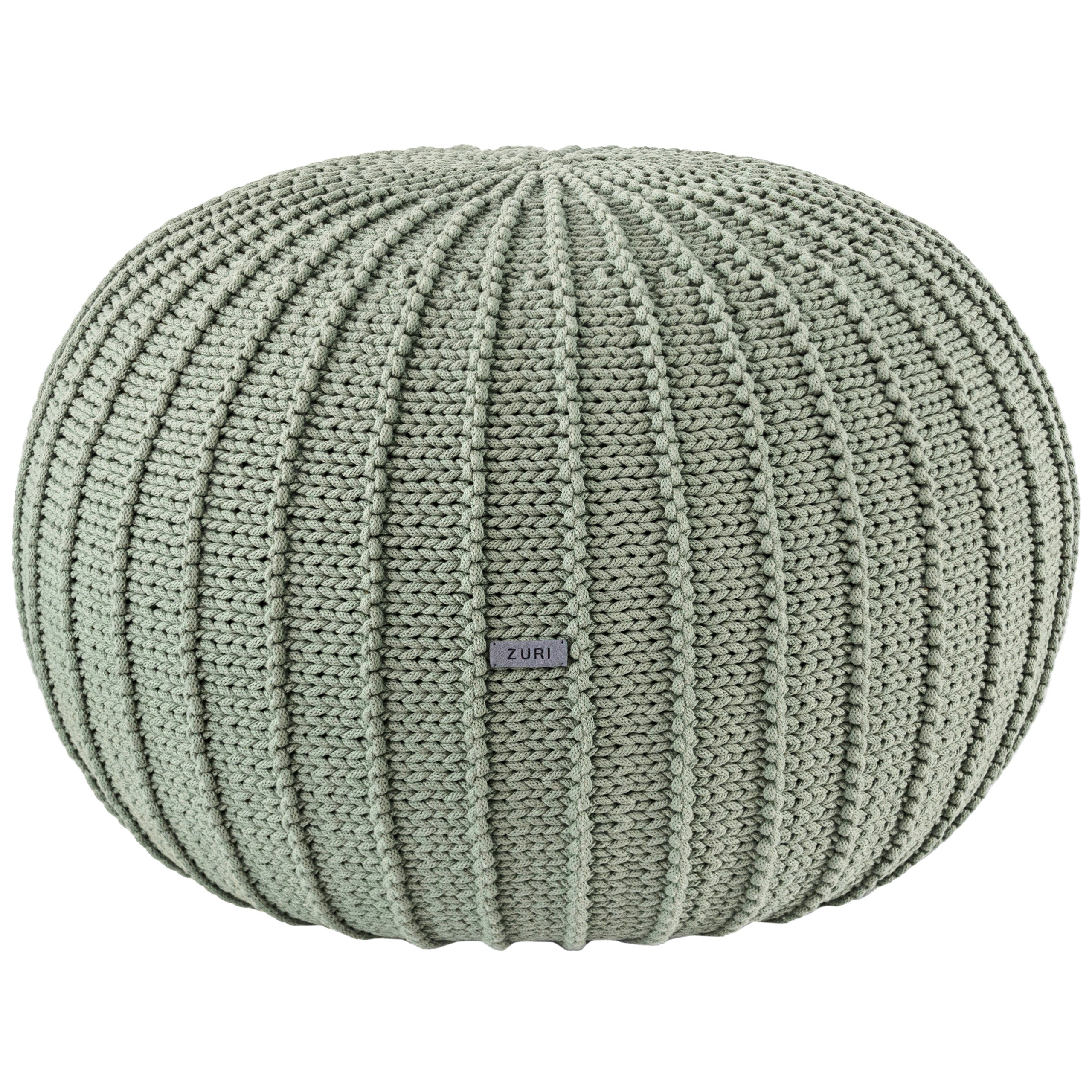 Zuri House Knitted Pouffe, Large | LIGHT OLIVE