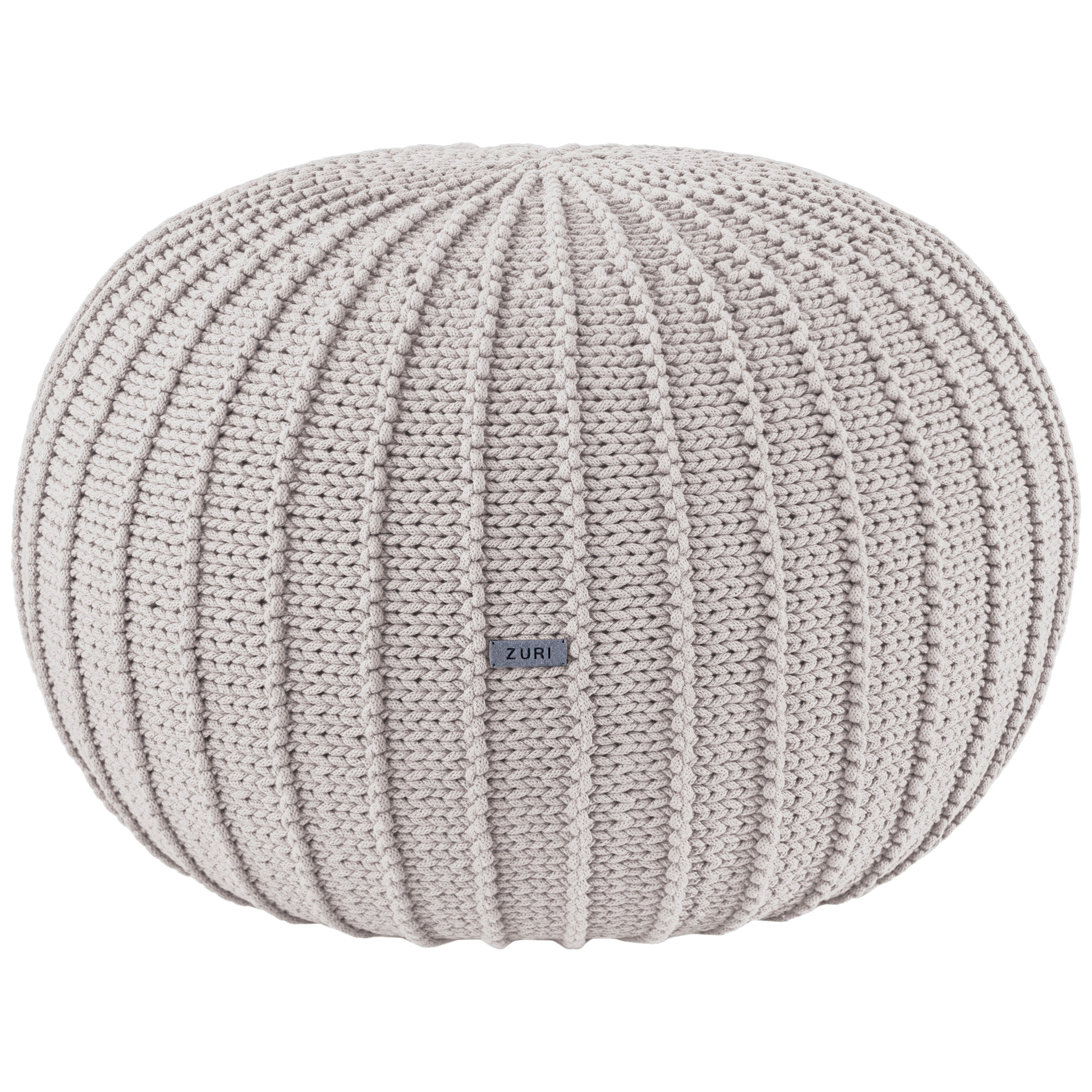 Zuri House Knitted Pouffe, Large | OATMEAL