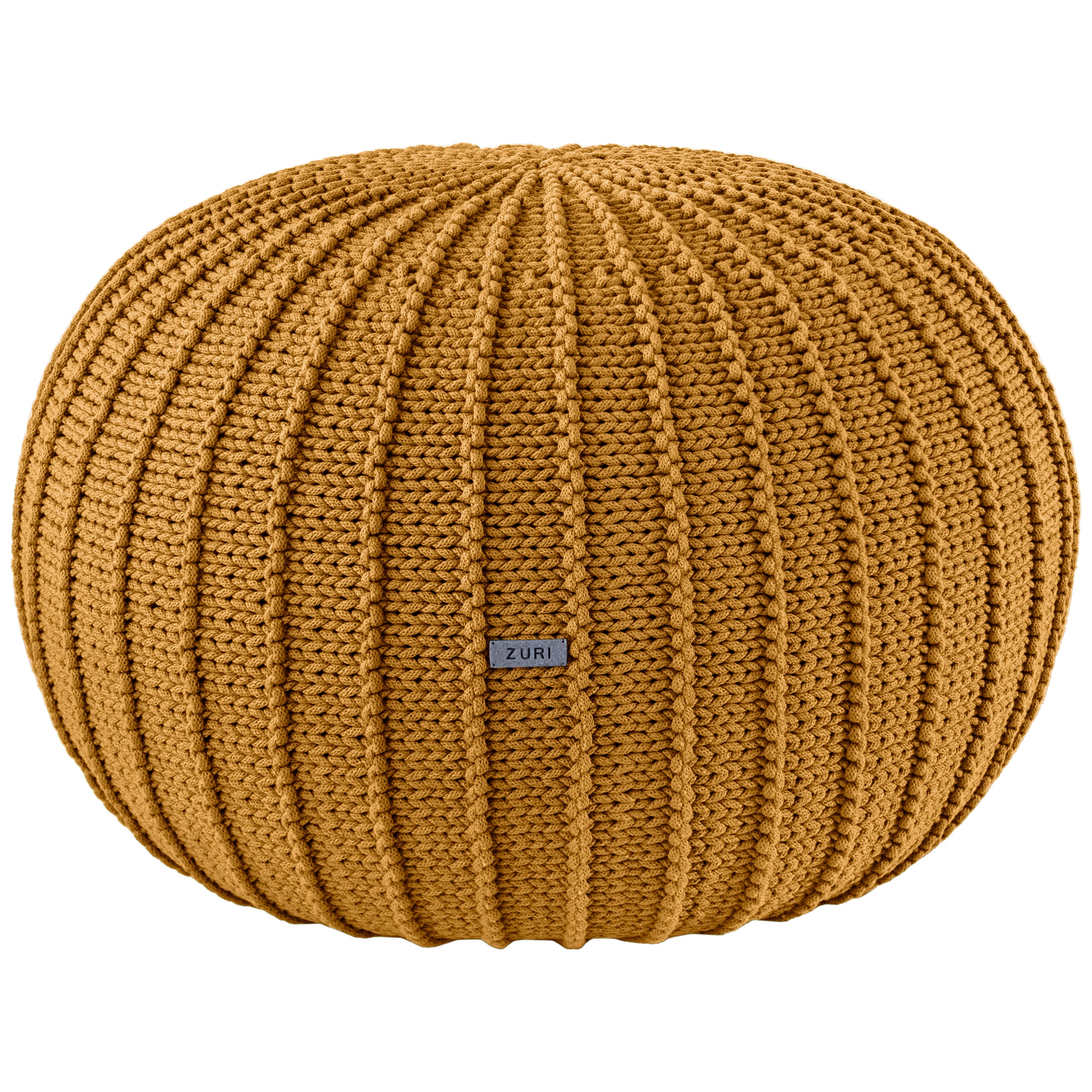 Zuri House Knitted Pouffe, Large | MUSTARD