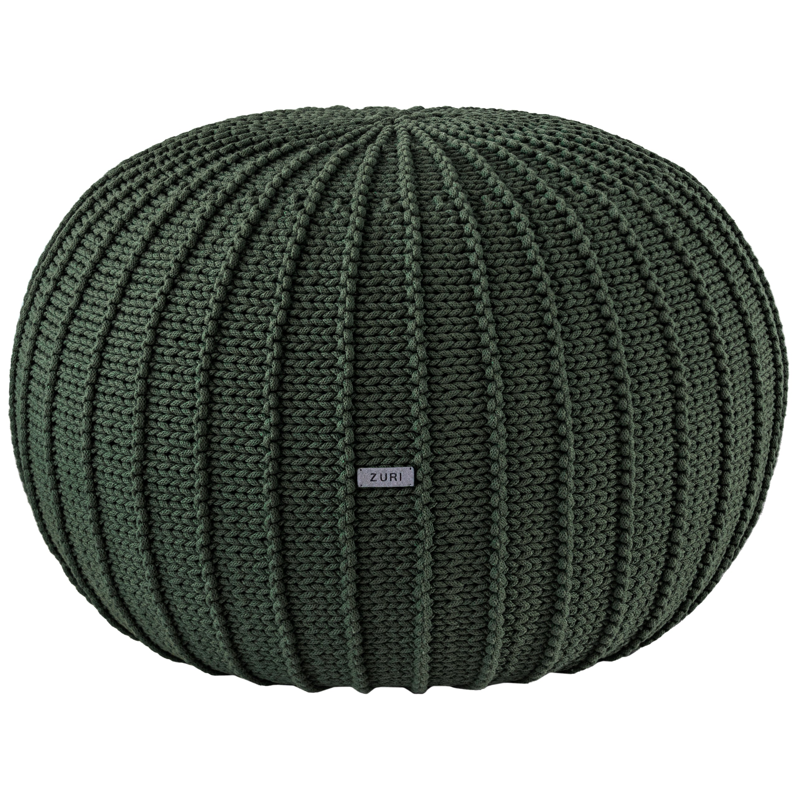 Zuri House Knitted Pouffe, Large | OLIVE GREEN